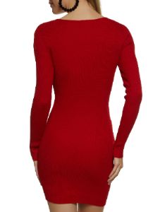 Long Sleeve V Neck Mini Dress sold by Rainbow