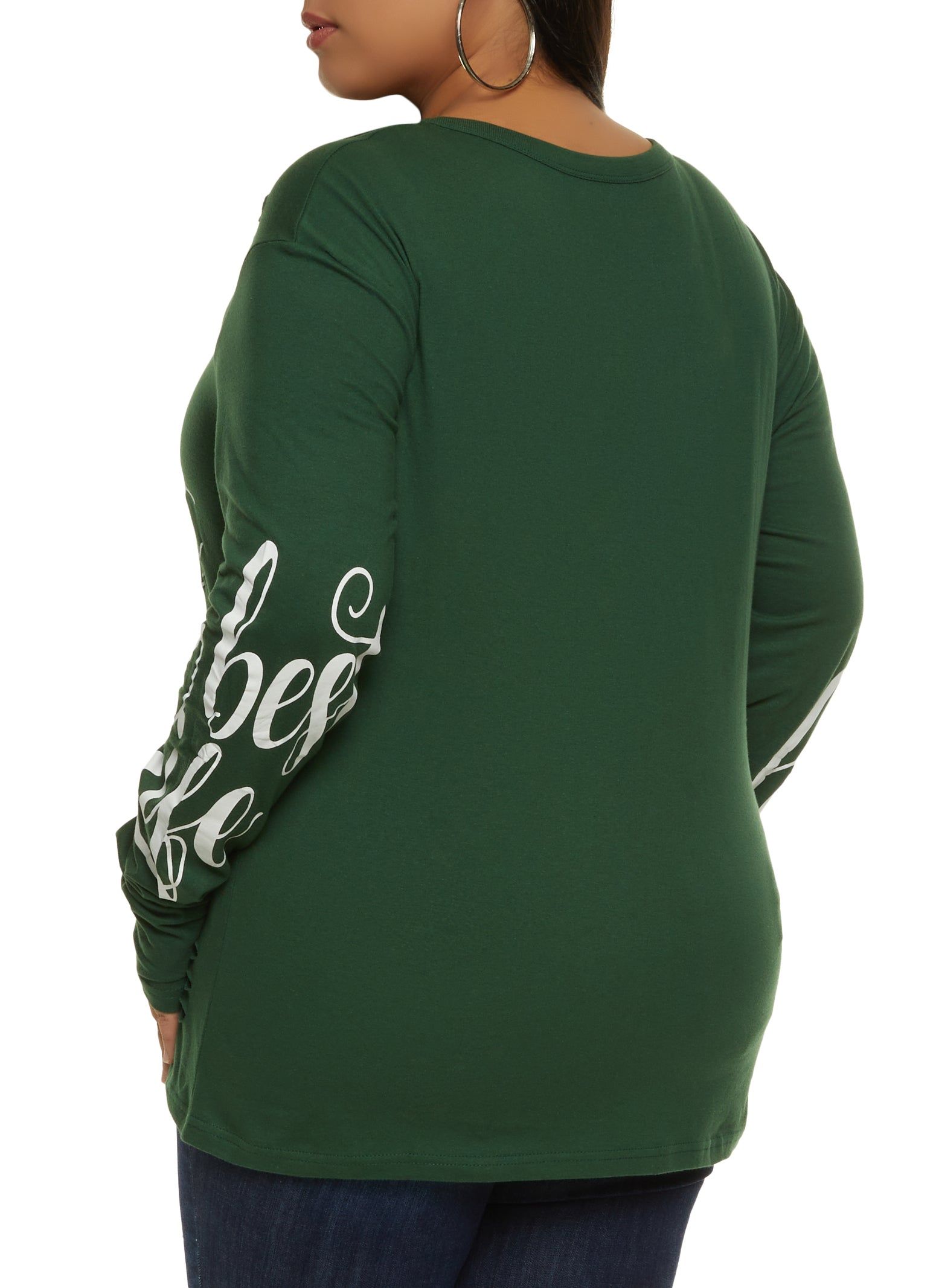 Plus Size Keyhole Living My Best Life Graphic Tee sold by Rainbow product image thumbnail 2