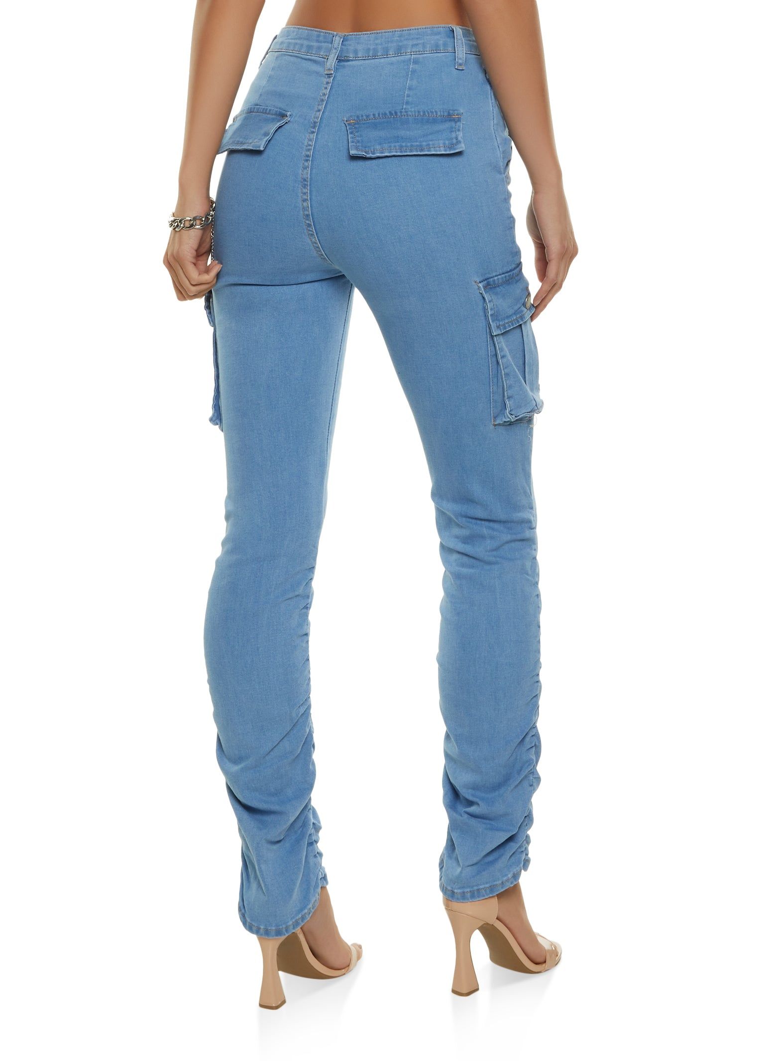 Cargo Pocket Ruched Skinny Jeans sold by Rainbow product image thumbnail 2