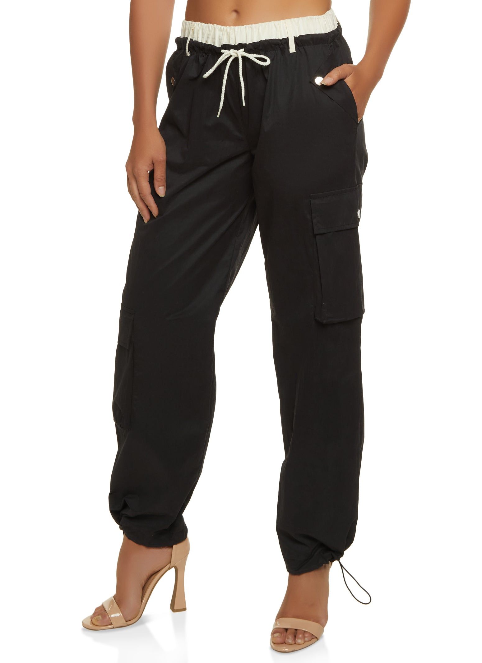 Toggle Drawstring Hem Cargo Pants sold by Rainbow