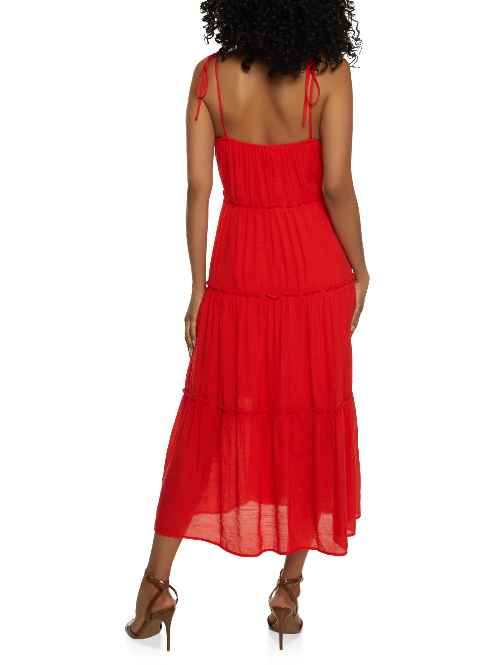 Tie Strap Tiered Midi Dress sold by Rainbow product image thumbnail 3