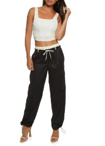 Toggle Drawstring Hem Cargo Pants sold by Rainbow