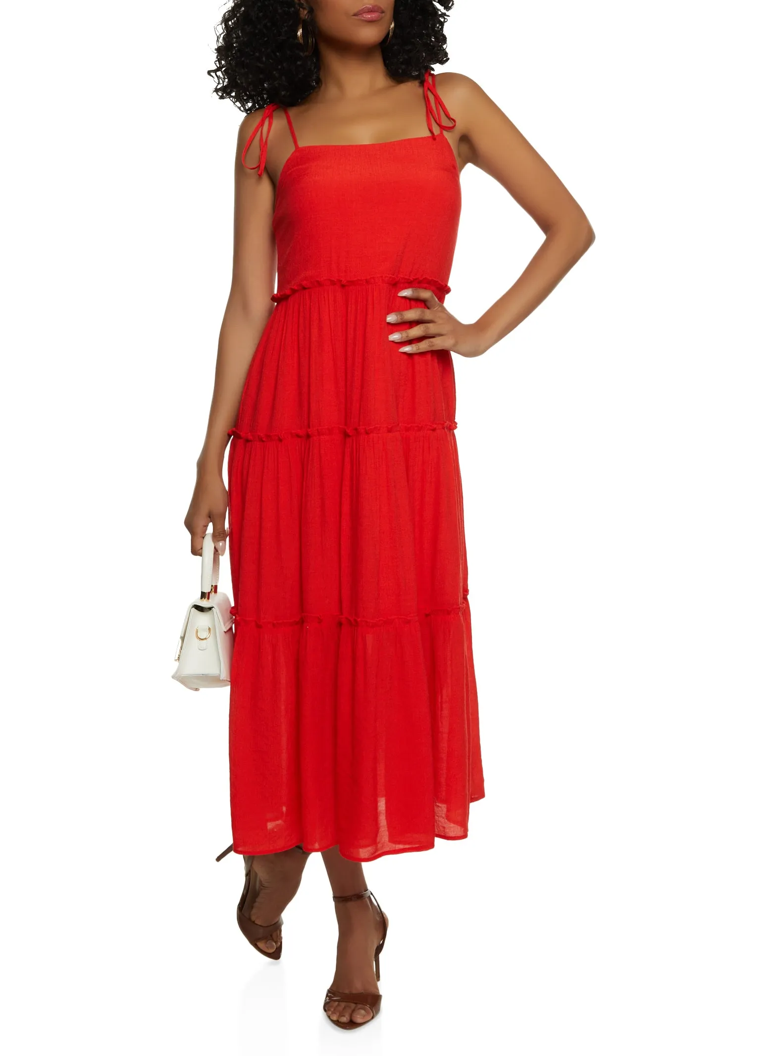 Tie Strap Tiered Midi Dress sold by Rainbow product image thumbnail 2