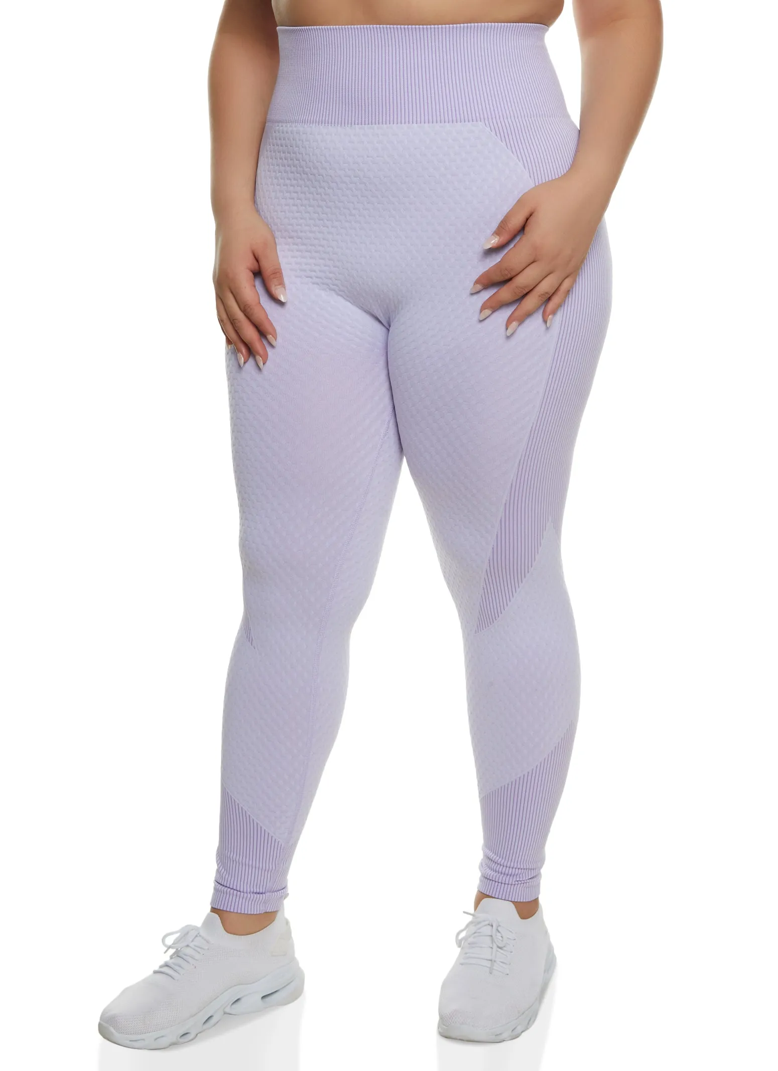 Plus Size Daisy Seamless Textured Knit Leggings sold by Rainbow
