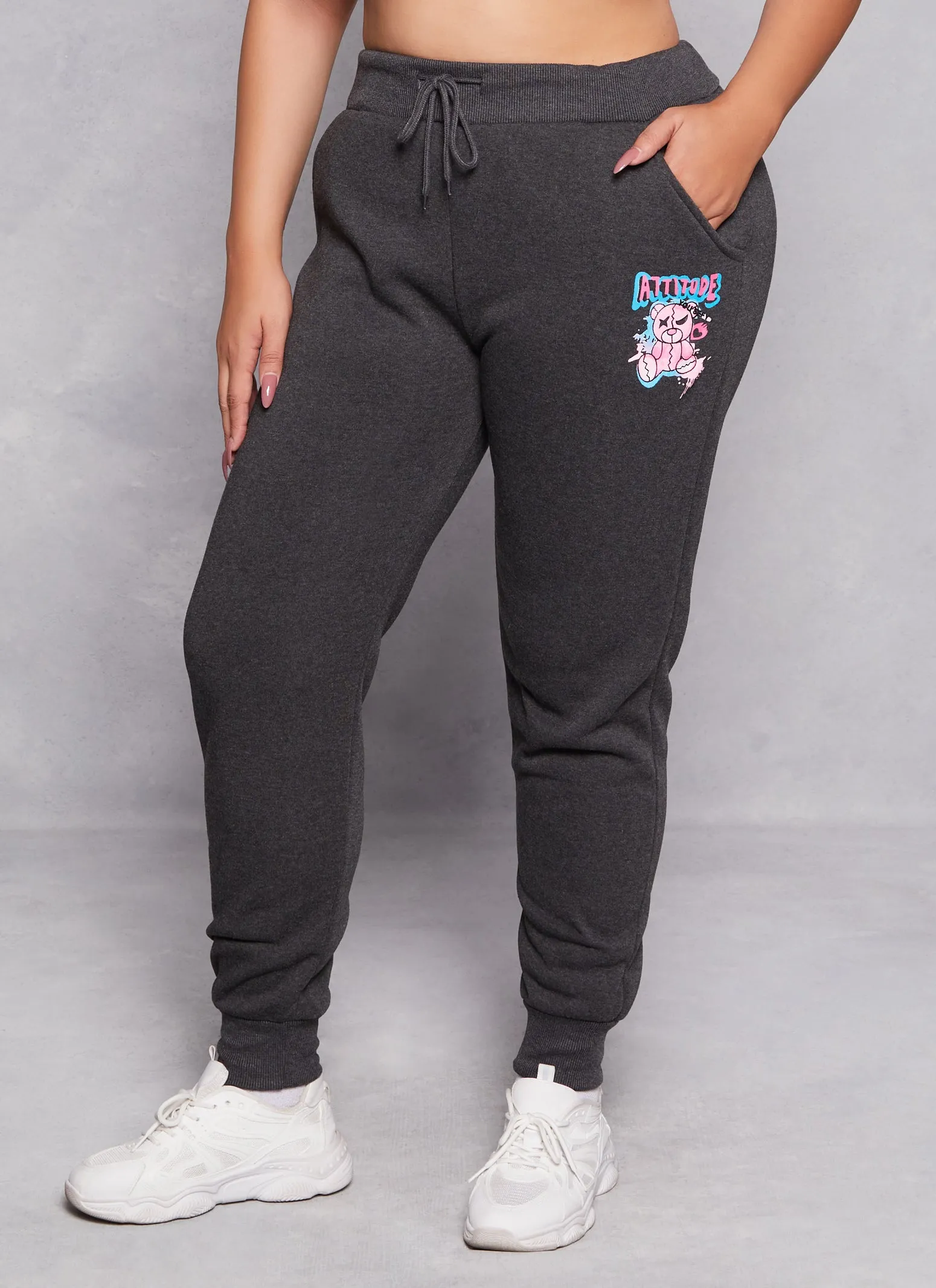 Plus Size Attitude Bear Graphic Joggers sold by Rainbow product image thumbnail 2