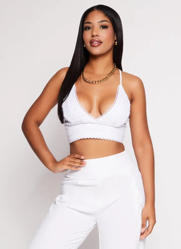 Patterned Crochet Knit Crop Top sold by Rainbow
