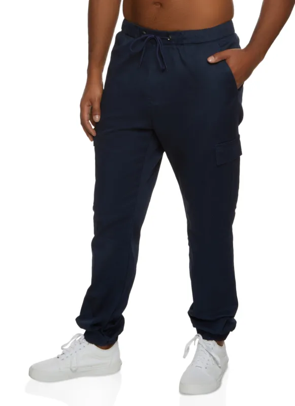 Mens Twill Drawstring Cargo Joggers sold by Rainbow