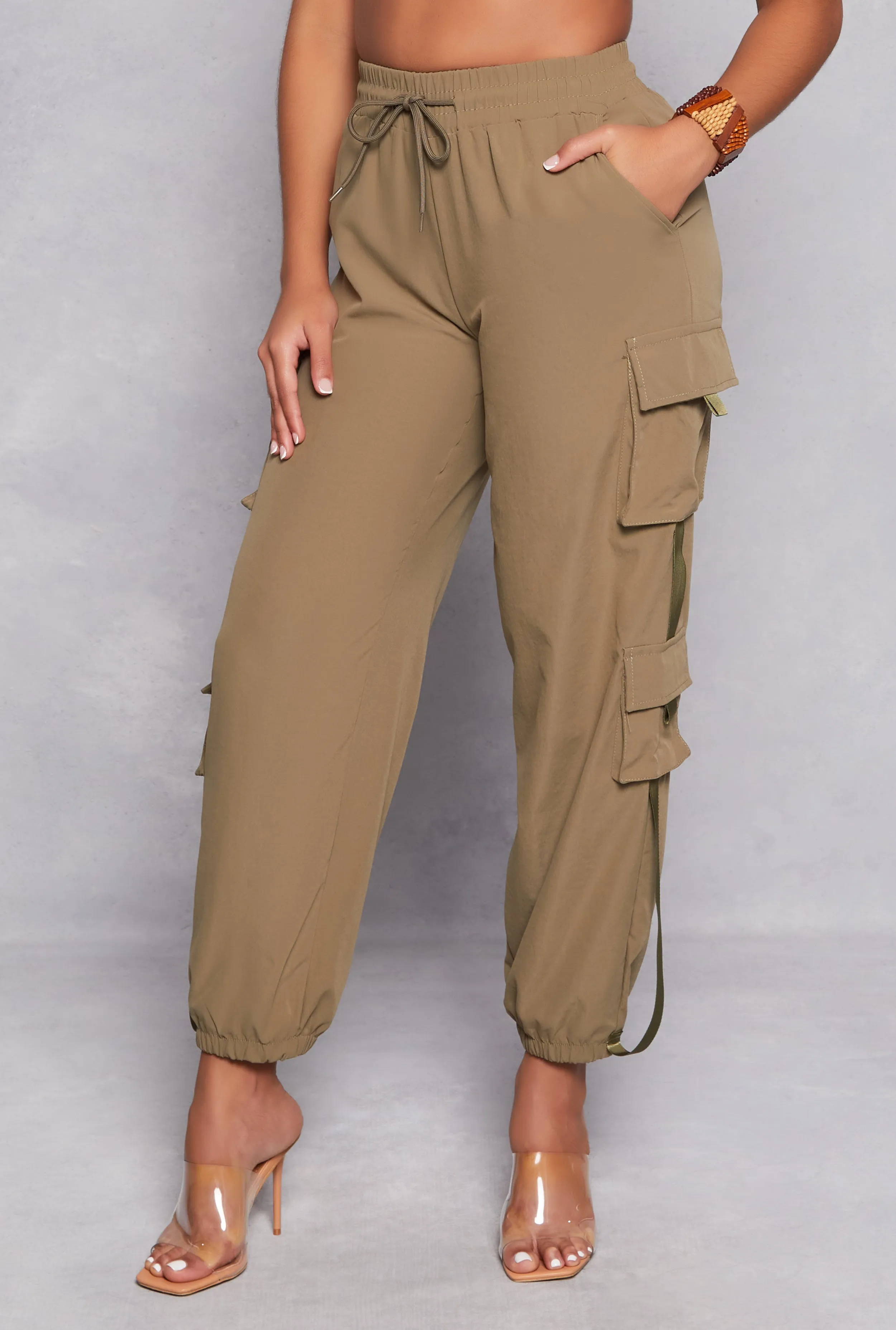Poplin High Waisted Cargo Joggers sold by Rainbow product image thumbnail 2