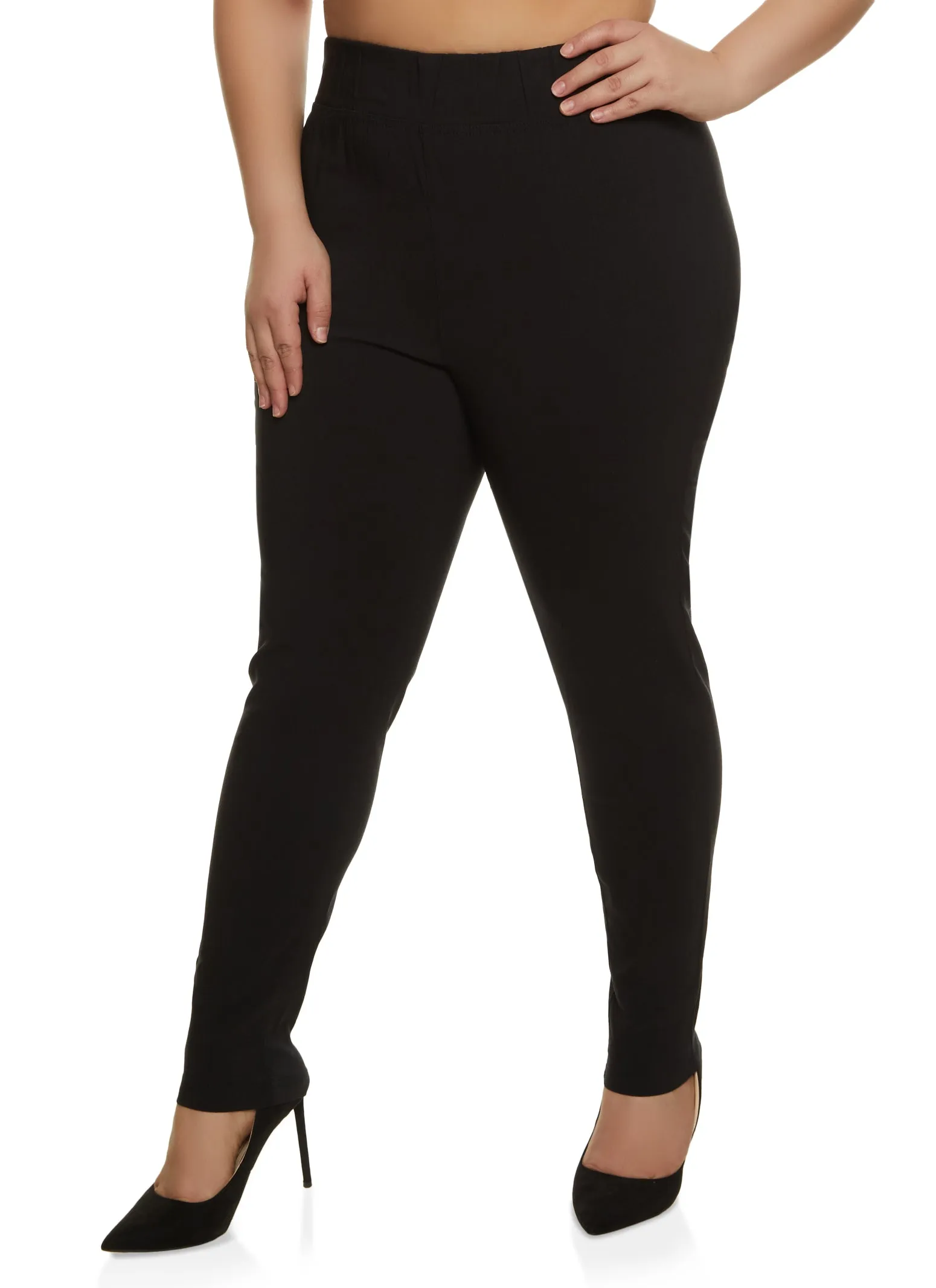 Plus Size High Waisted Pull On Dress Pants sold by Rainbow