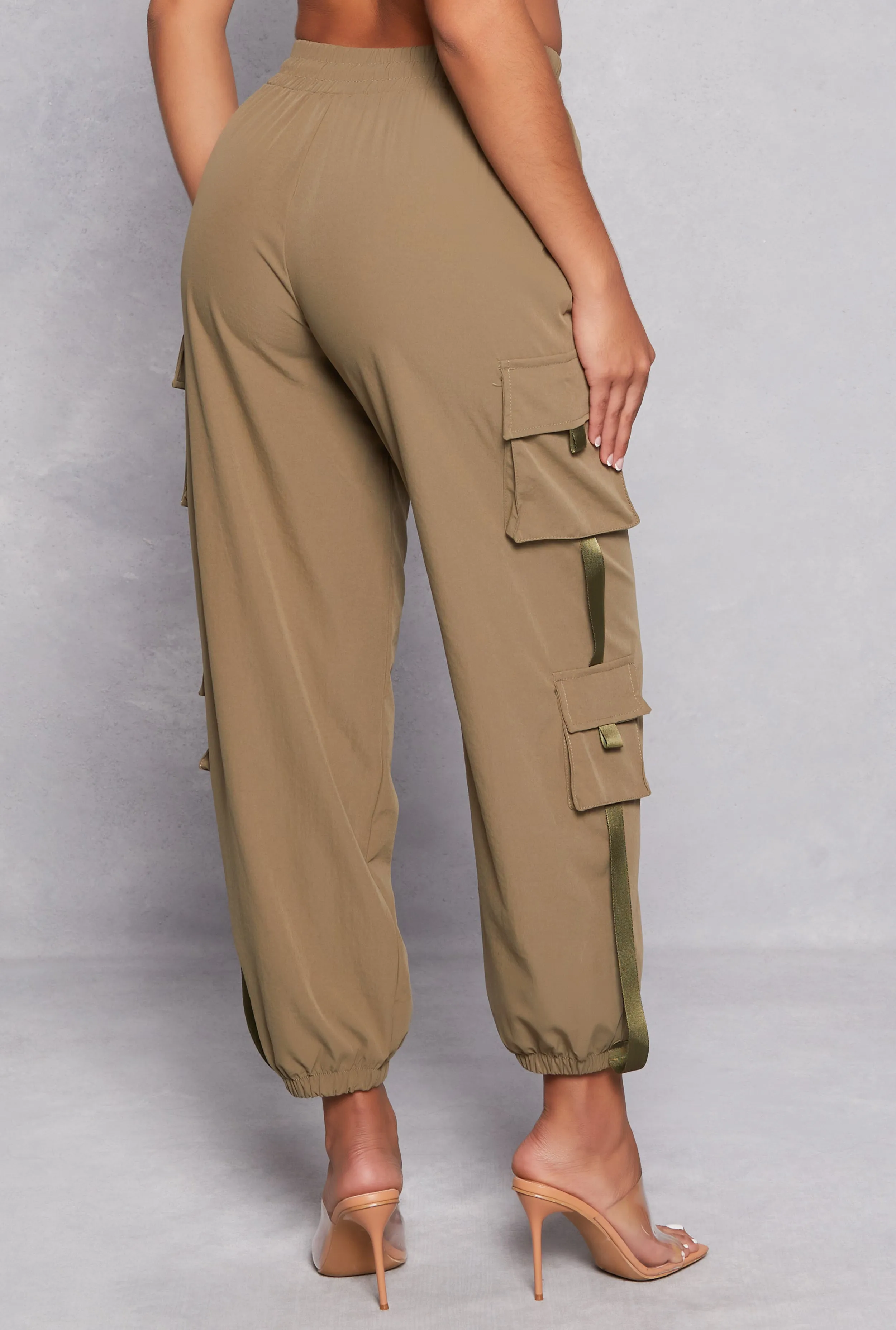 Poplin High Waisted Cargo Joggers sold by Rainbow product image thumbnail 3