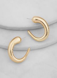 Metallic Chunky Hoop Earrings sold by Rainbow