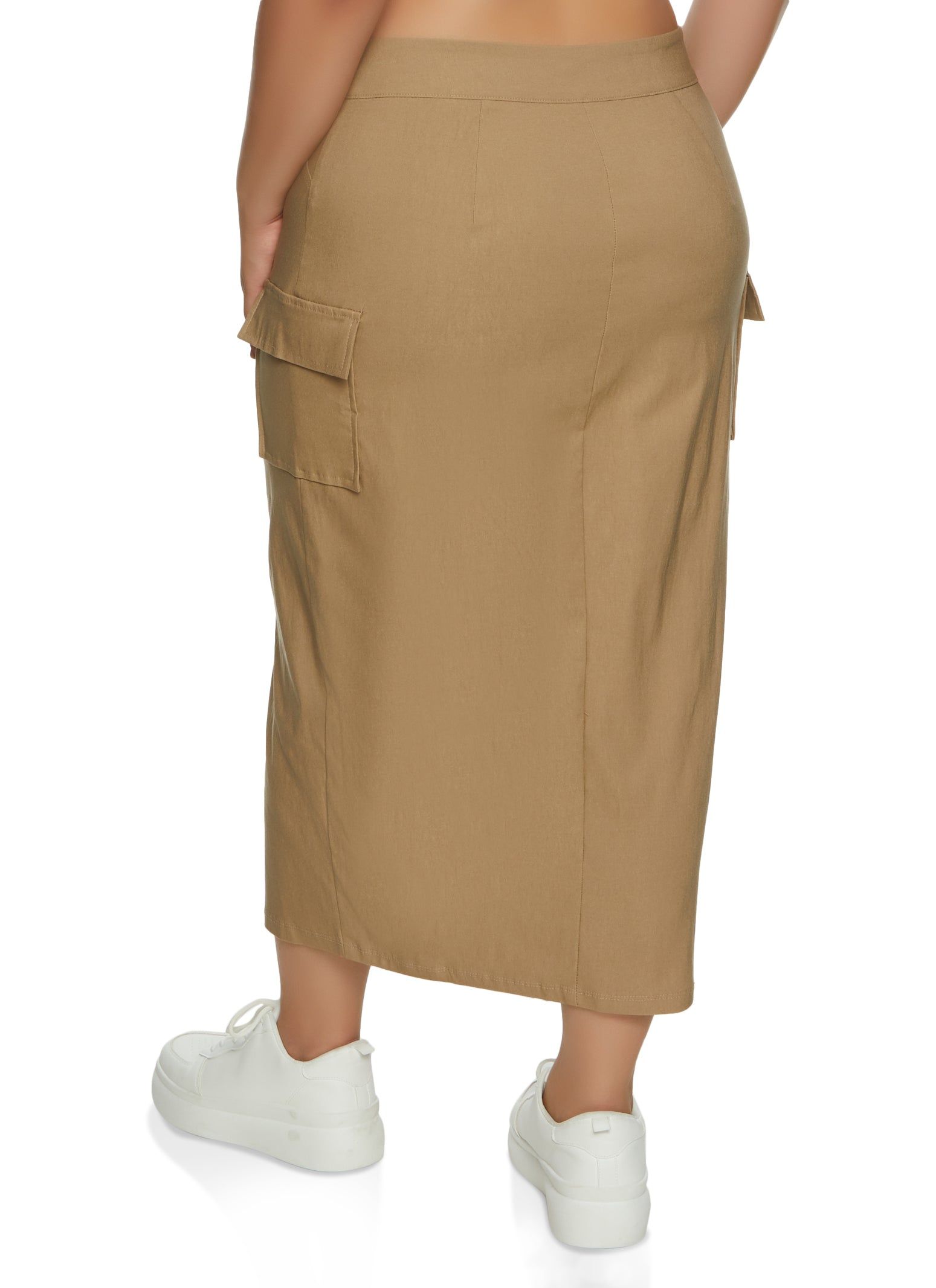 Plus Size Split Hem Cargo Pocket Maxi Skirt sold by Rainbow product image thumbnail 3