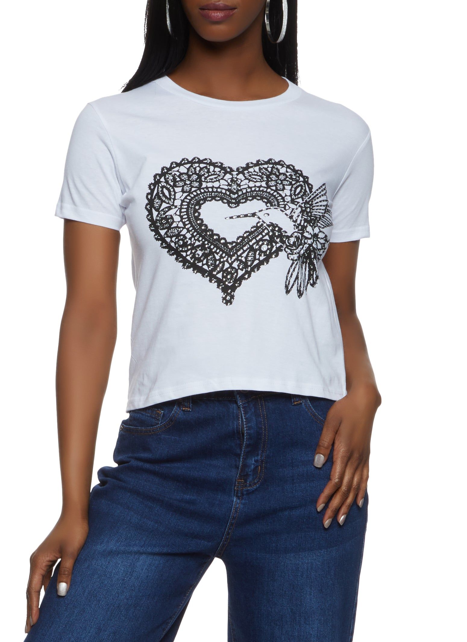 Dove Heart Graphic T Shirt sold by Rainbow