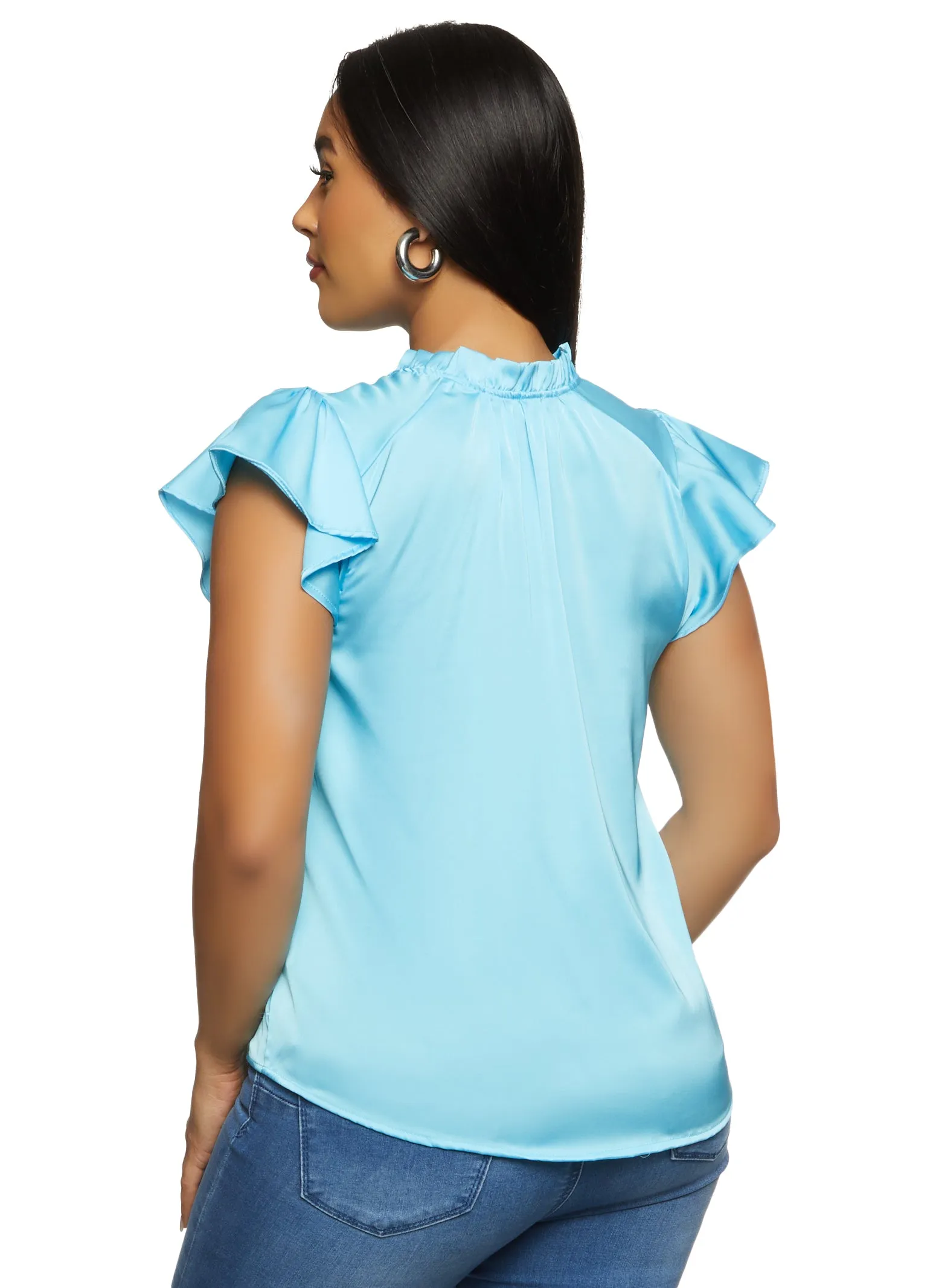 Iris Satin Pleated Detail Tie Neck Blouse sold by Rainbow product image thumbnail 2