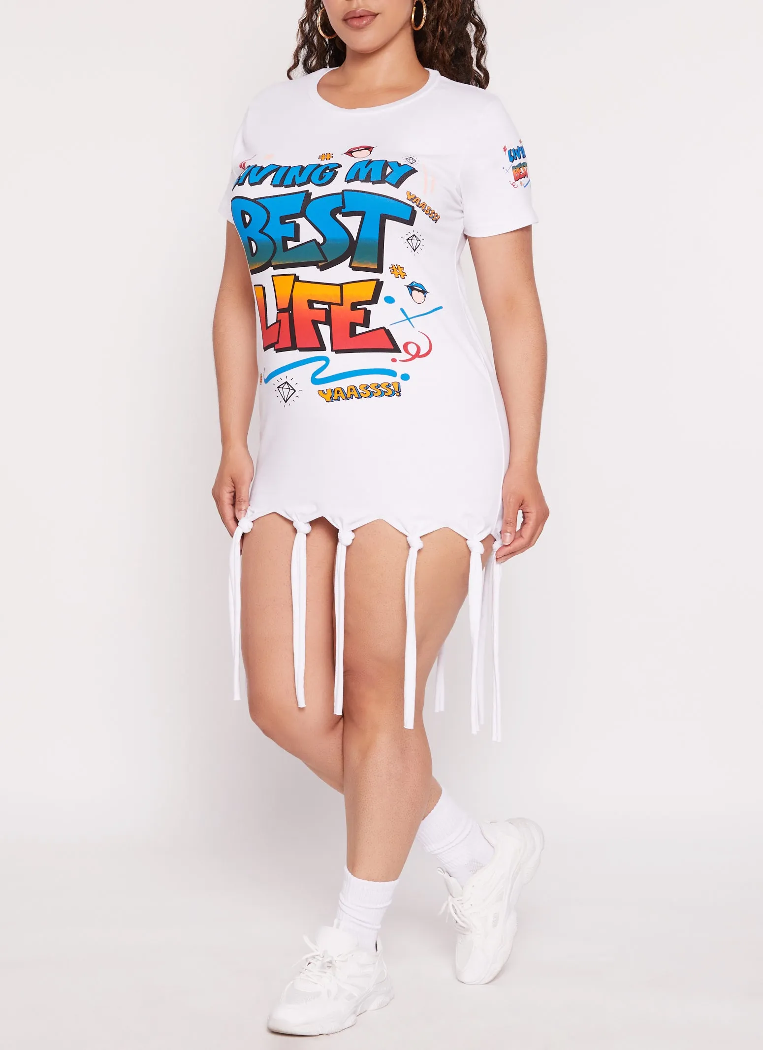 Plus Size Living My Best Life Knot Fringe Dress sold by Rainbow product image thumbnail 2