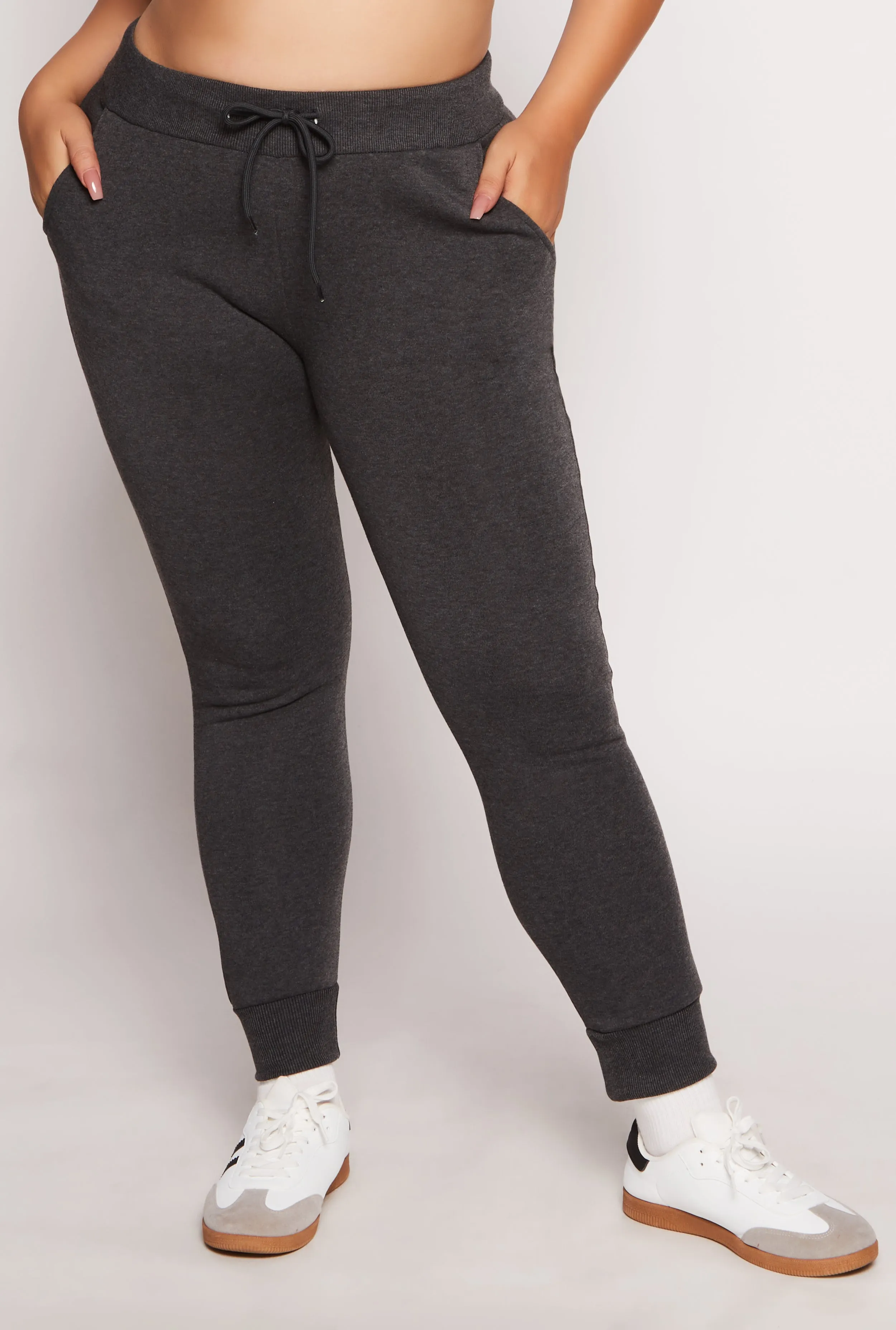 Plus Size Fleece High Waist Drawstring Joggers sold by Rainbow product image thumbnail 2