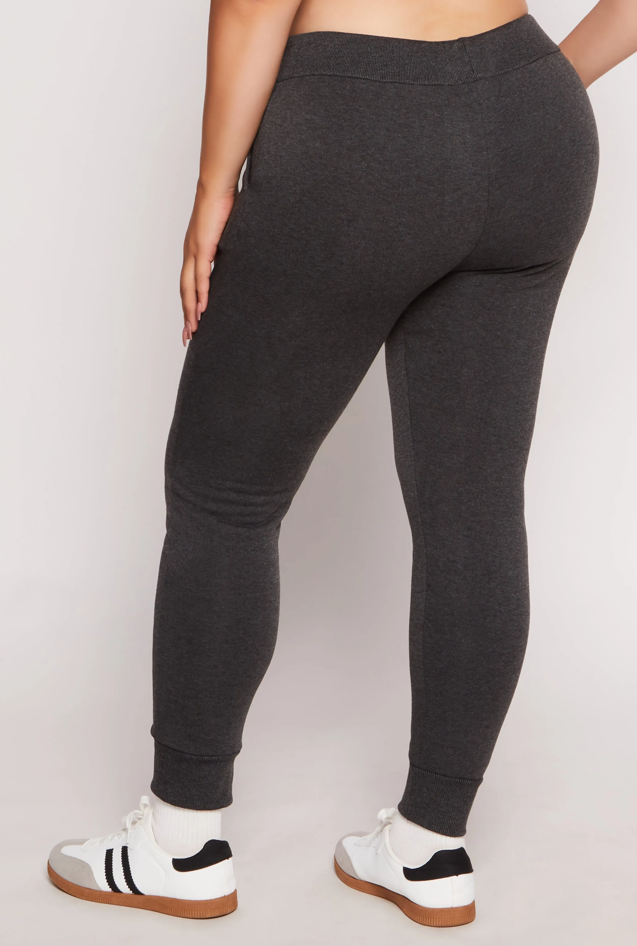 Plus Size Fleece High Waist Drawstring Joggers sold by Rainbow product image thumbnail 3