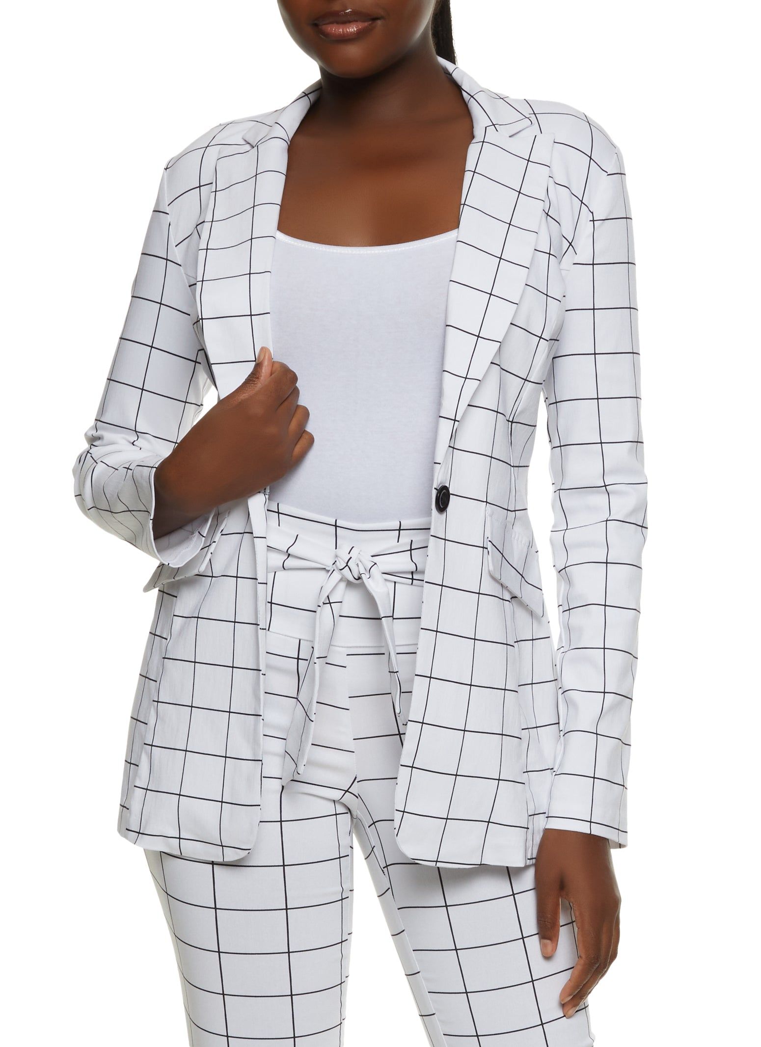 Windowpane Print Blazer sold by Rainbow