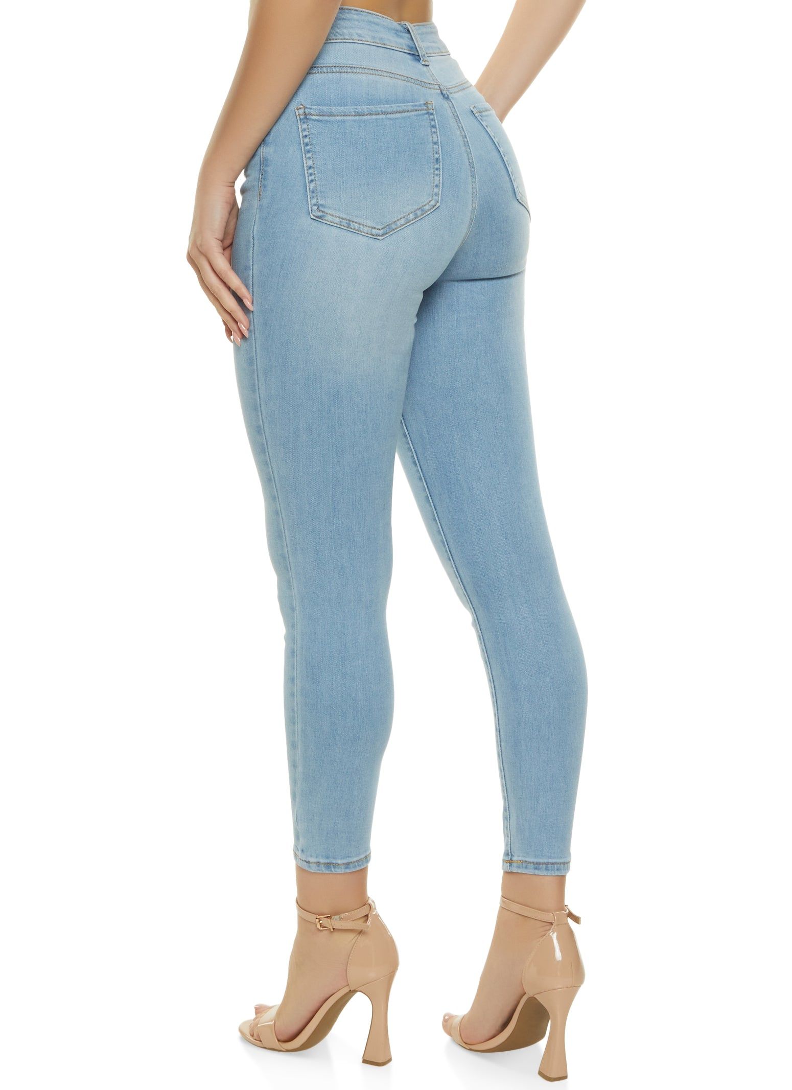 WAX High Rise Solid Cropped Skinny Jeans sold by Rainbow product image thumbnail 2