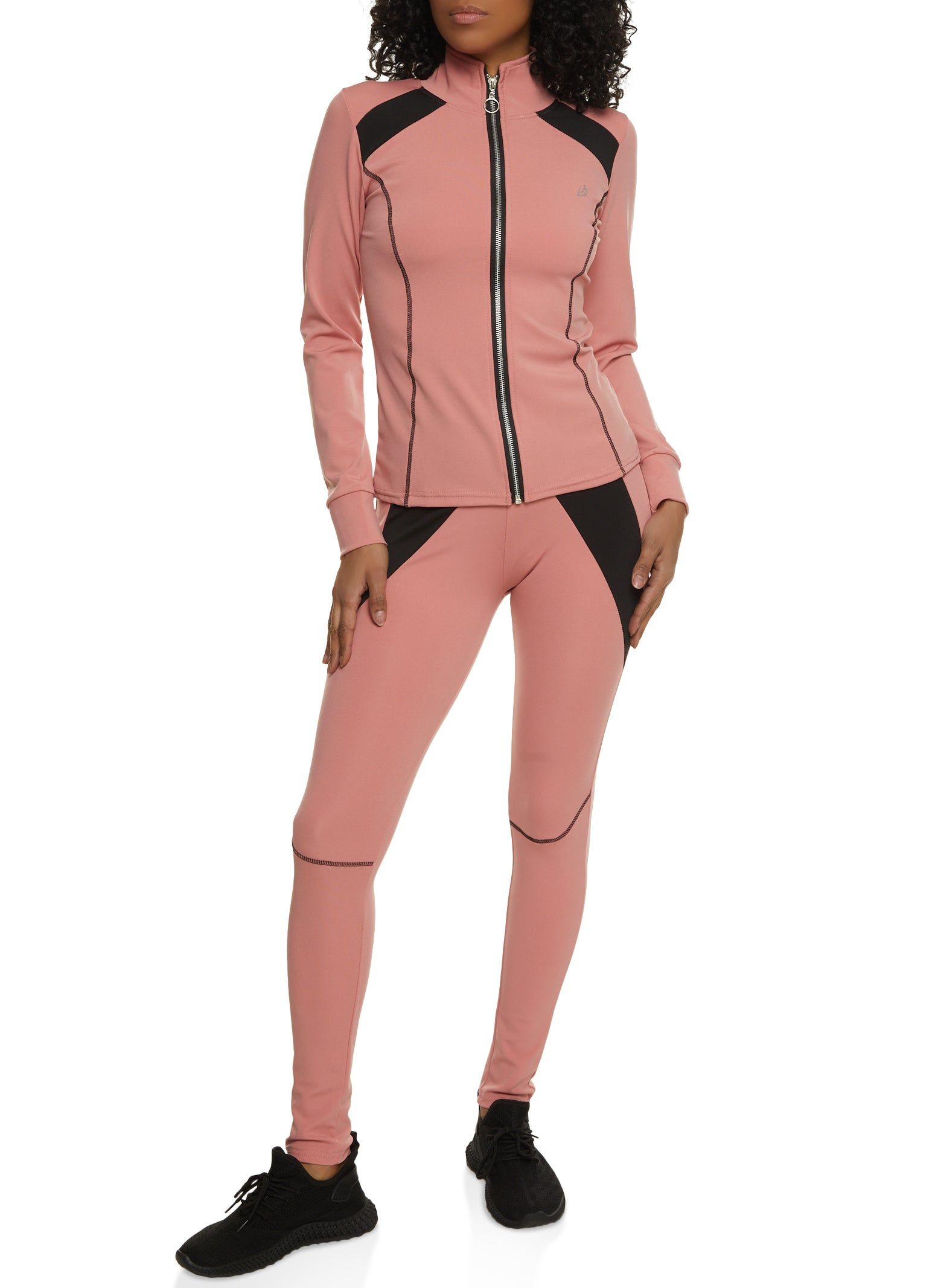 Color Block Mock Neck Track Jacket sold by Rainbow product image thumbnail 2