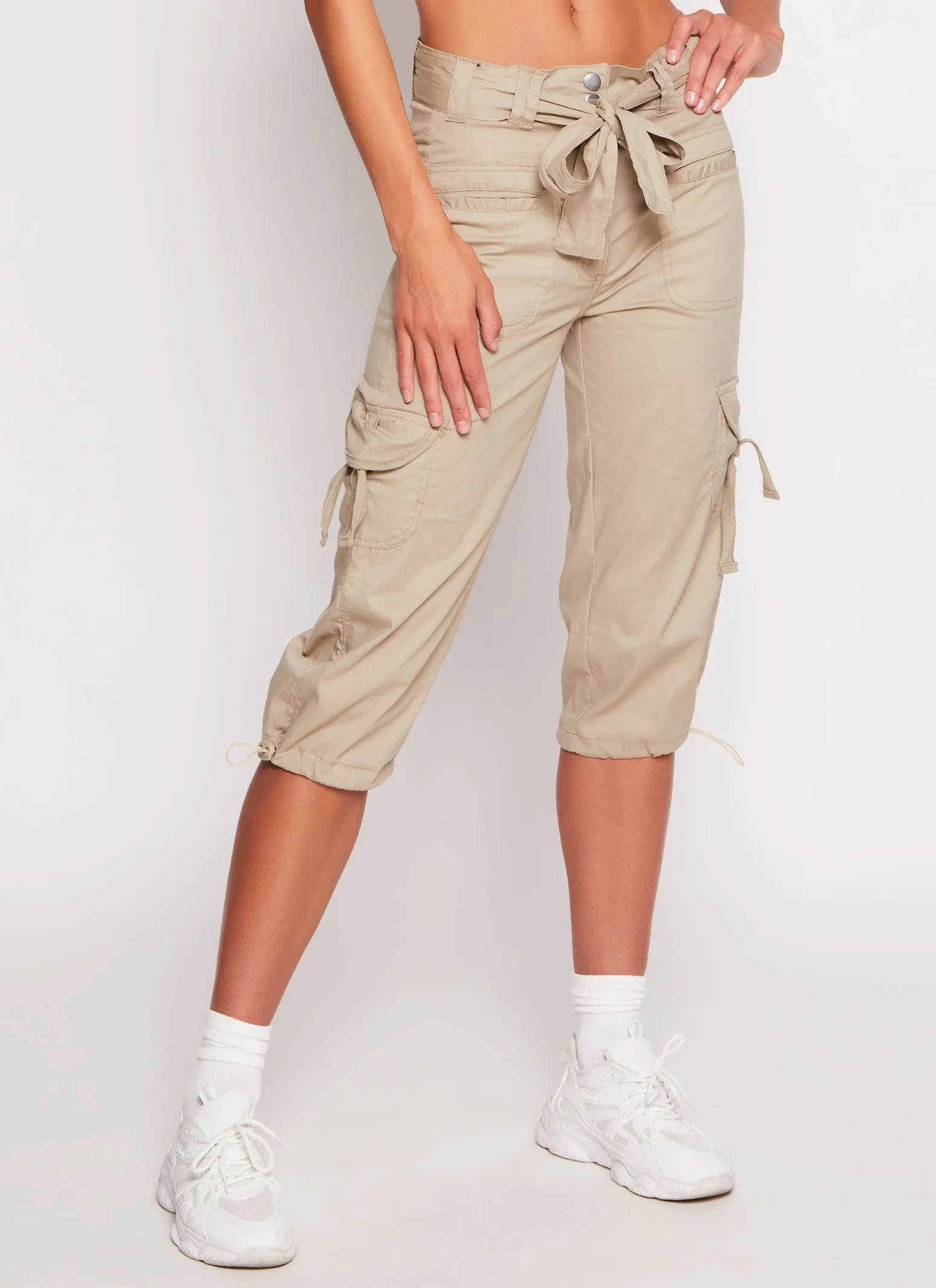 Poplin Tie Waist Capri Cargo Pants sold by Rainbow product image thumbnail 2