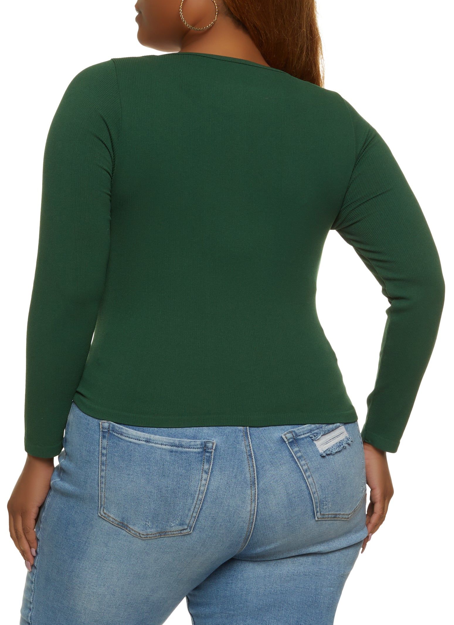 Plus Size Ribbed Seamless Square Neck Top sold by Rainbow product image thumbnail 2