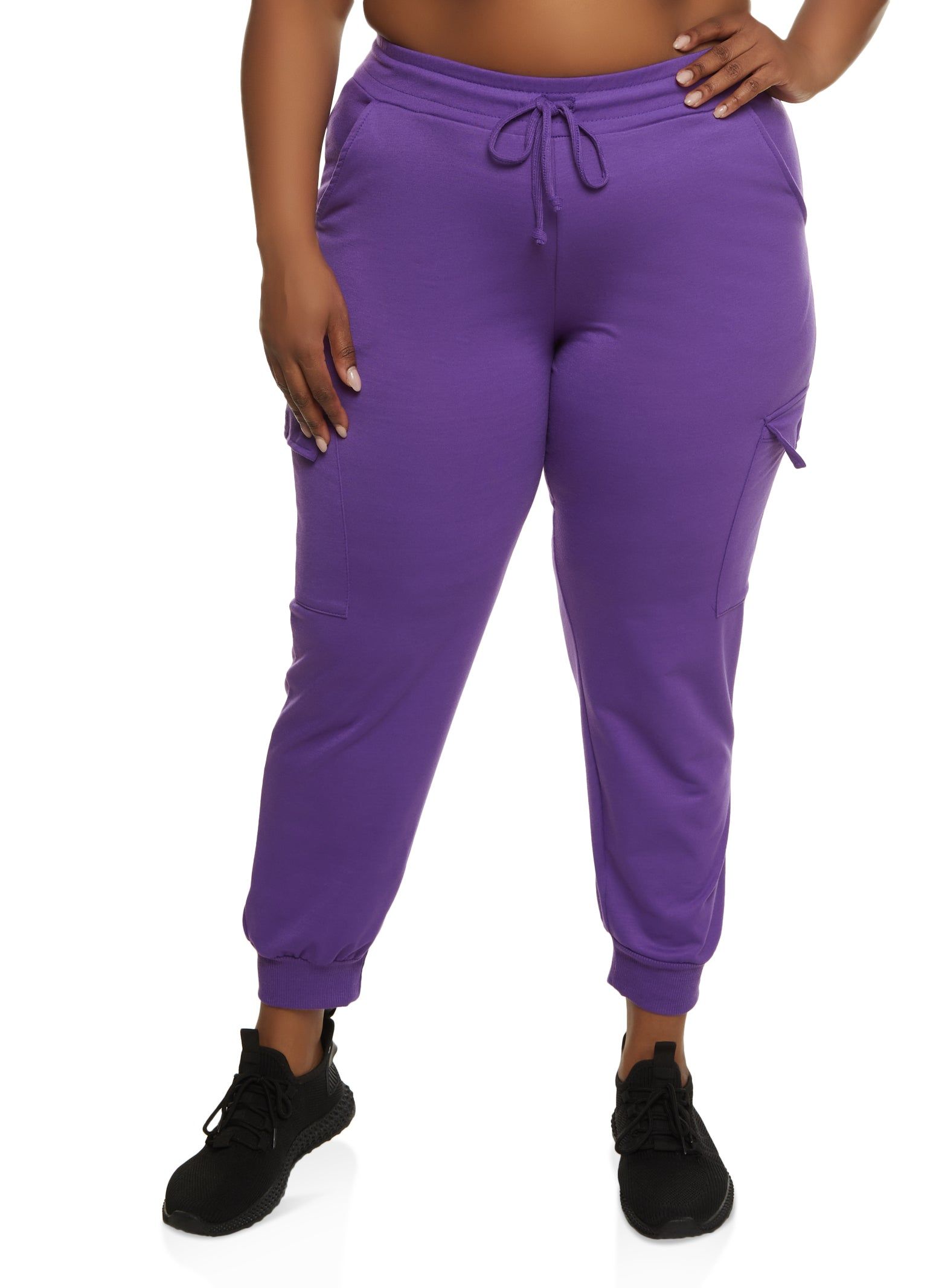 Plus Size French Terry High Waist Joggers sold by Rainbow