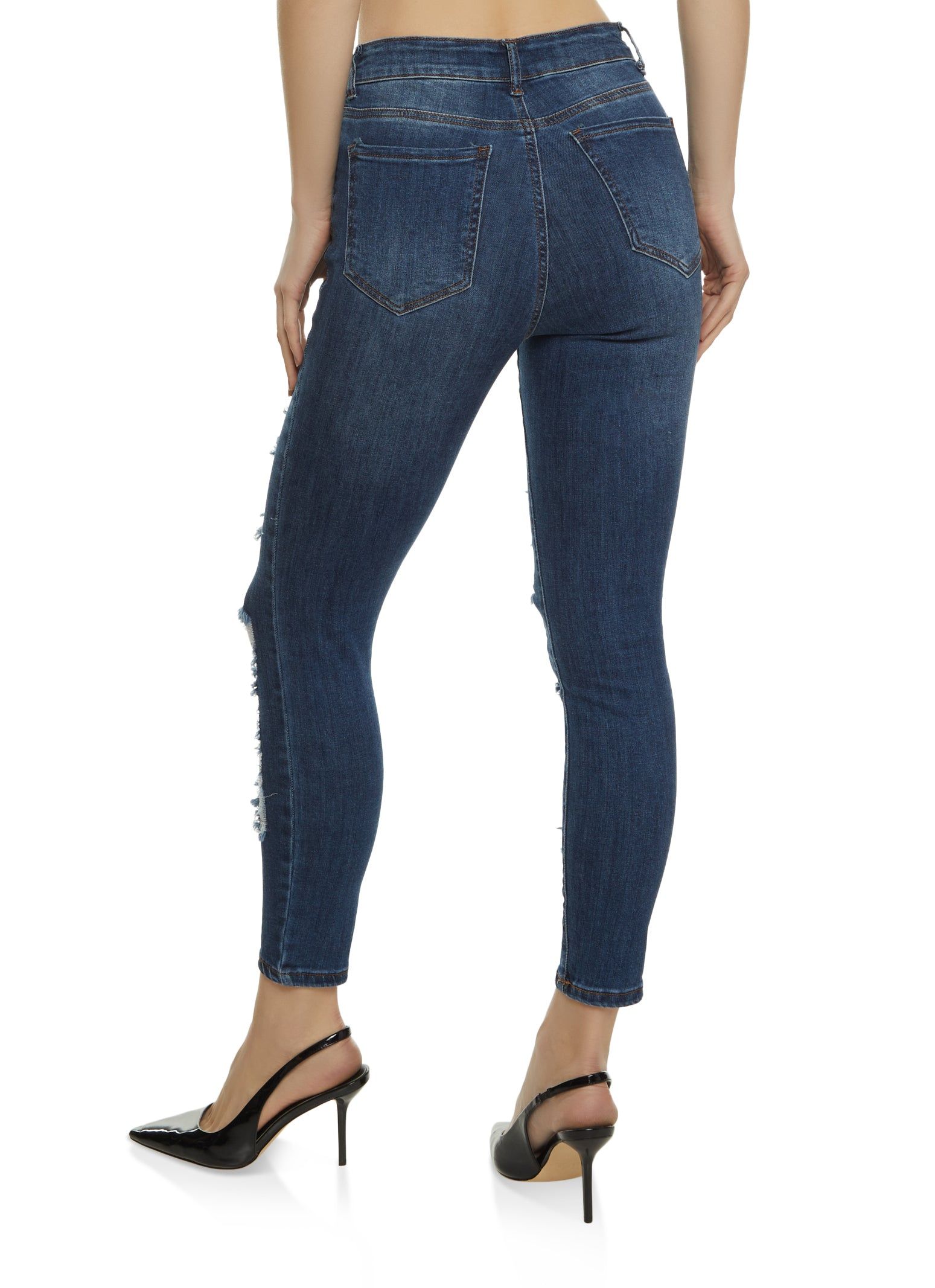 WAX High Rise Distressed Skinny Jeans sold by Rainbow product image thumbnail 2