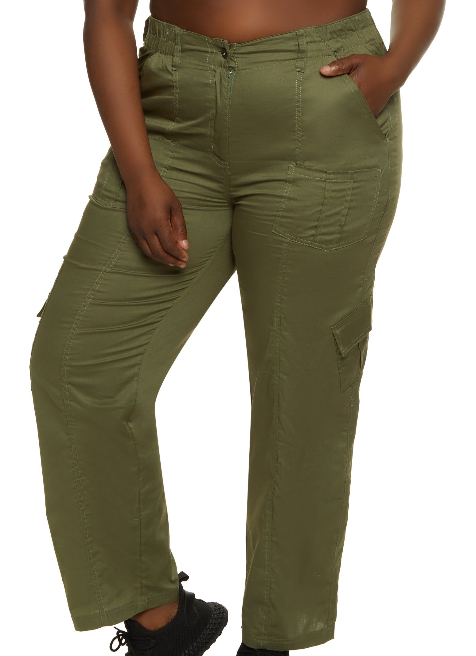 Plus Size Poplin Cargo Pants sold by Rainbow