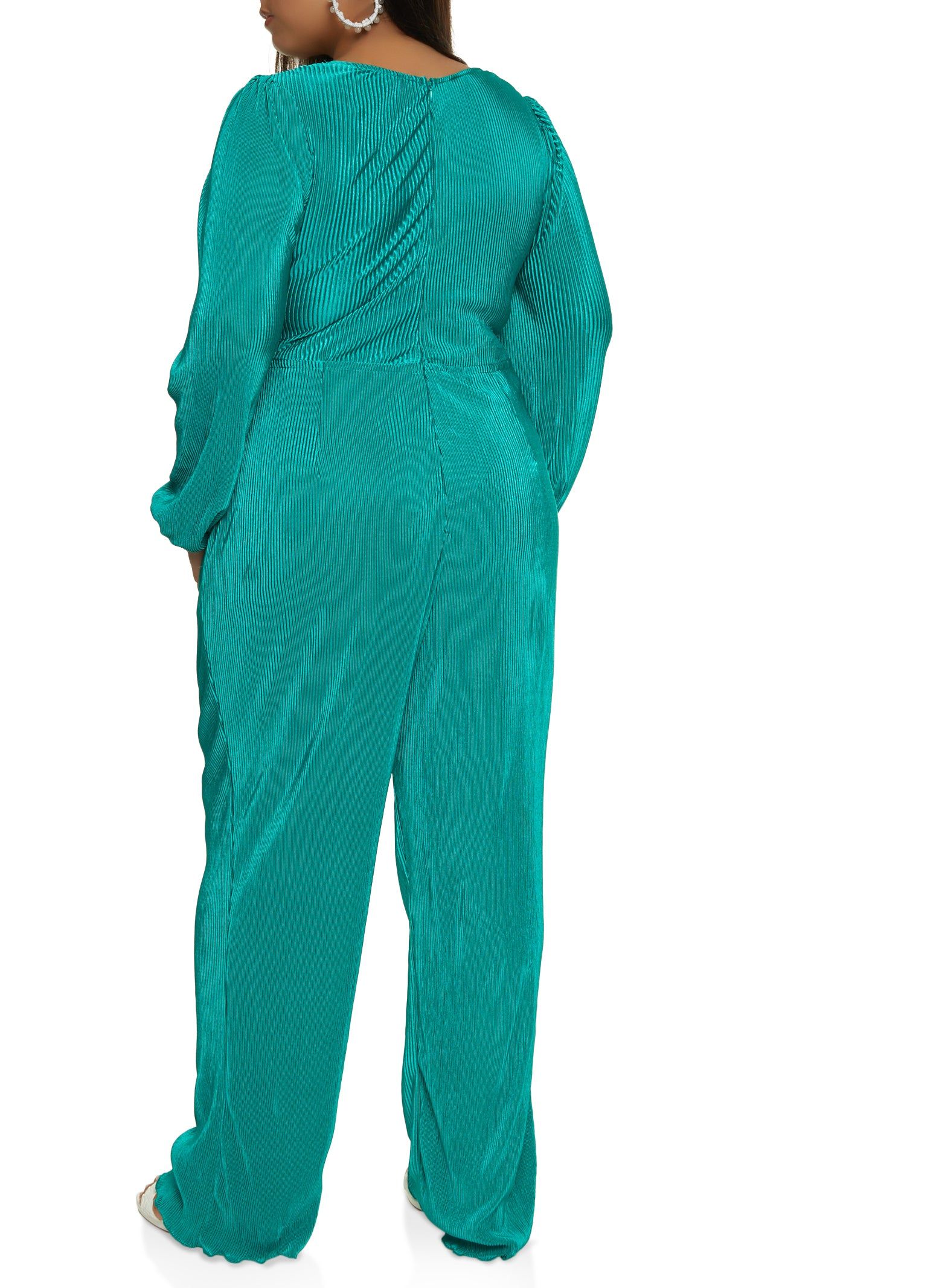 Plus Size Plisse Cut Out Plunge Jumpsuit sold by Rainbow product image thumbnail 2