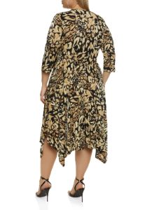 Plus Size Animal Print Tie Waist Wrap Dress sold by Rainbow