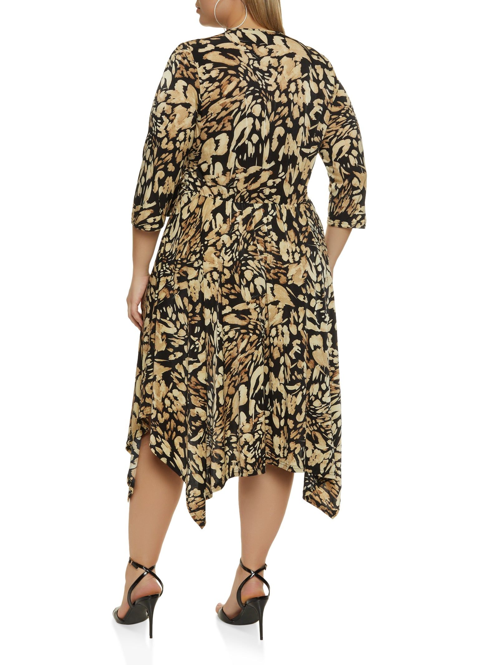 Plus Size Animal Print Tie Waist Wrap Dress sold by Rainbow product image thumbnail 3