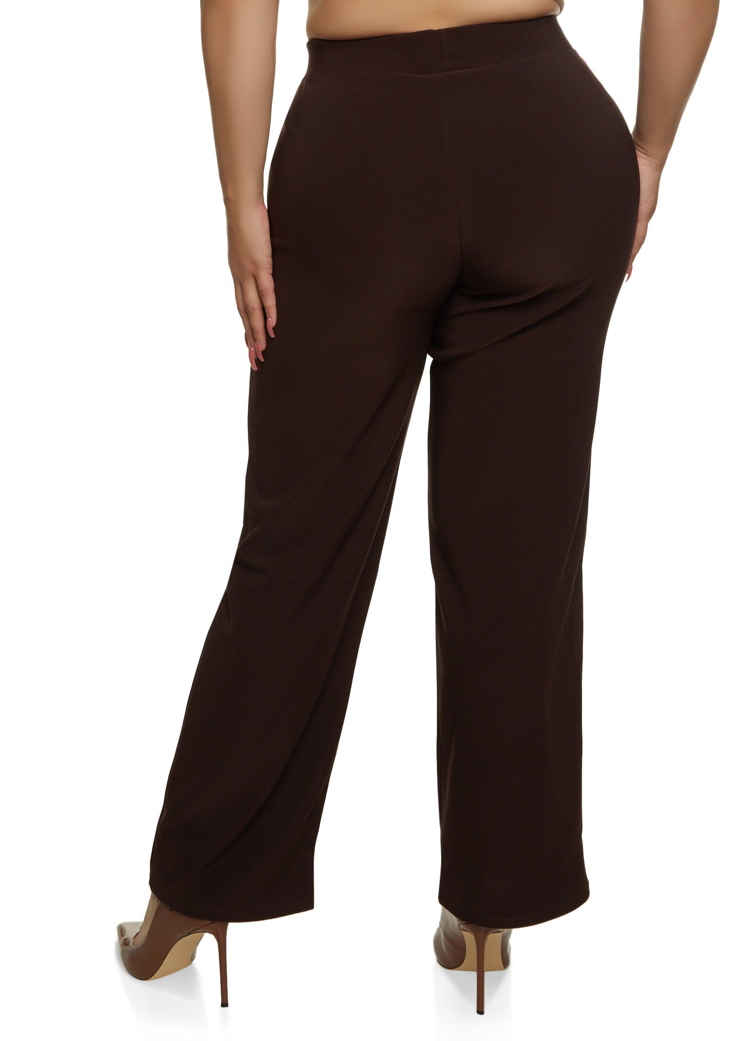 Plus Size Faux Button Detail Wide Leg Dress Pants sold by Rainbow product image thumbnail 2
