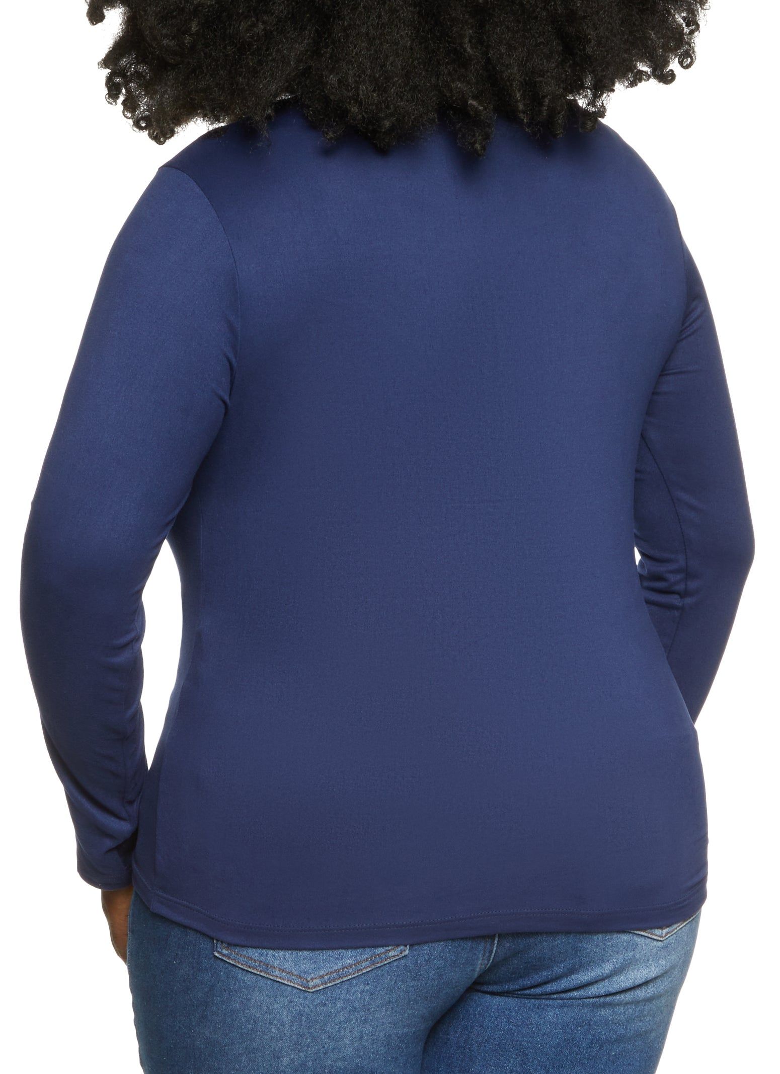 Plus Size Long Sleeve Keyhole Zip Front Top sold by Rainbow product image thumbnail 2