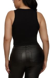 Plus Size Textured Knit Racerback Tank Top sold by Rainbow