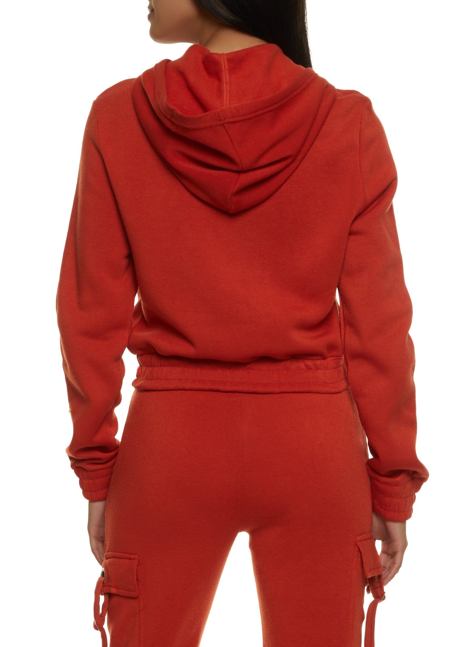 Fleece Full Zip Cropped Cargo Hoodie sold by Rainbow product image thumbnail 3