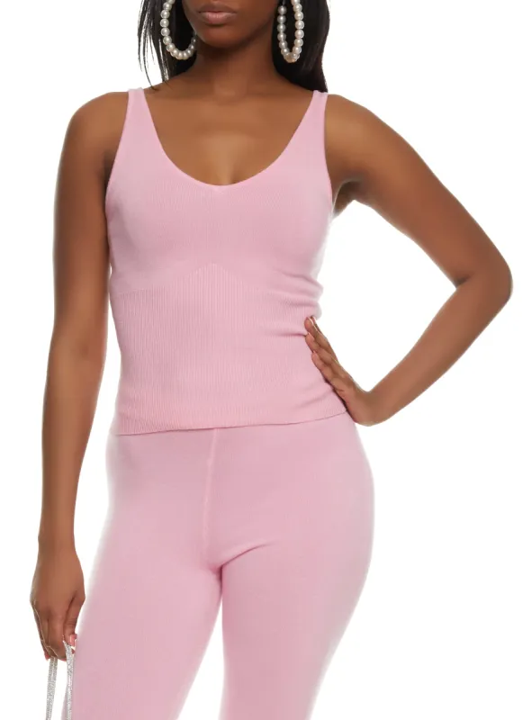 Rib Knit Scoop Neck Tank Top sold by Rainbow