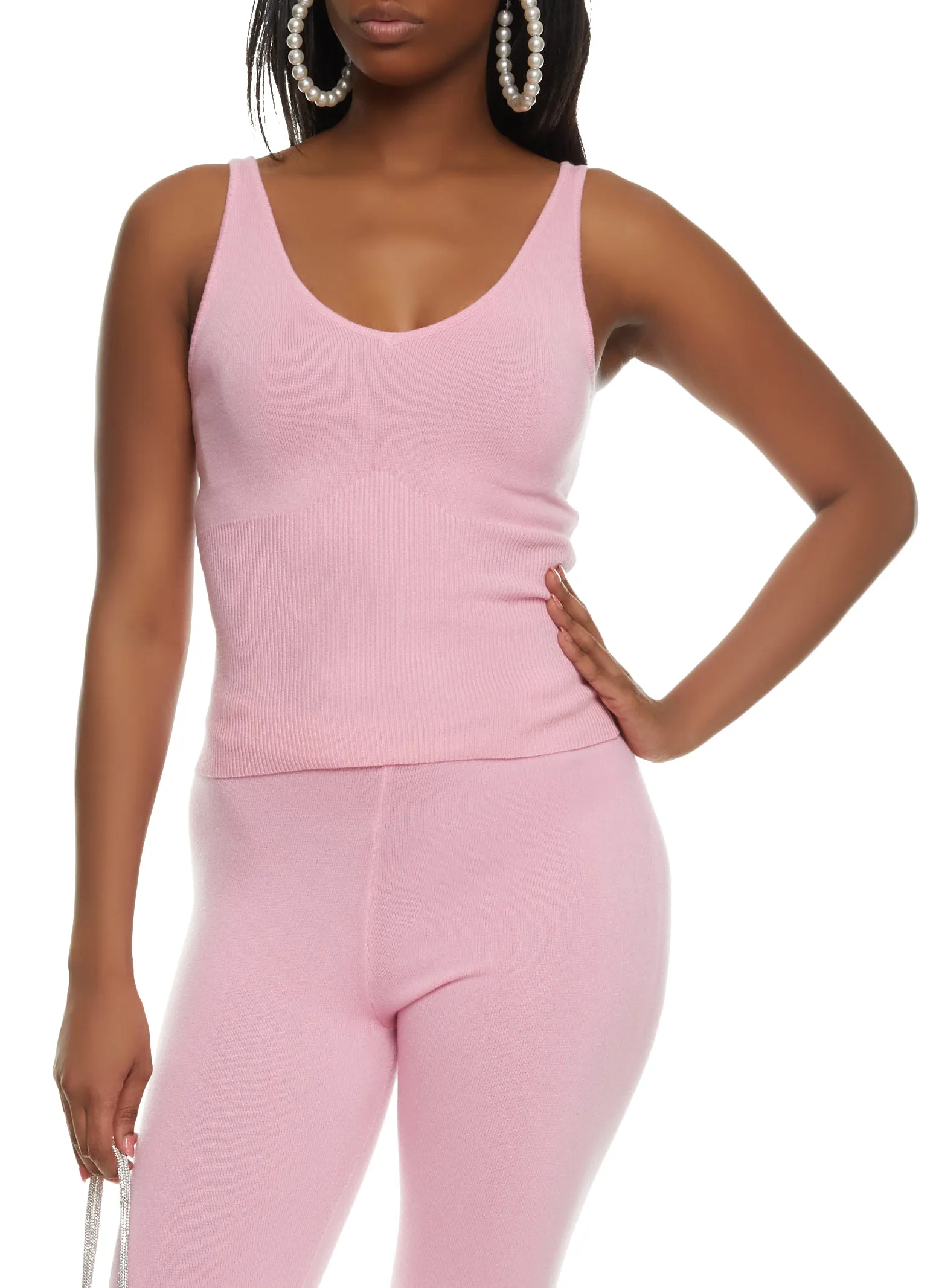 Rib Knit Scoop Neck Tank Top sold by Rainbow