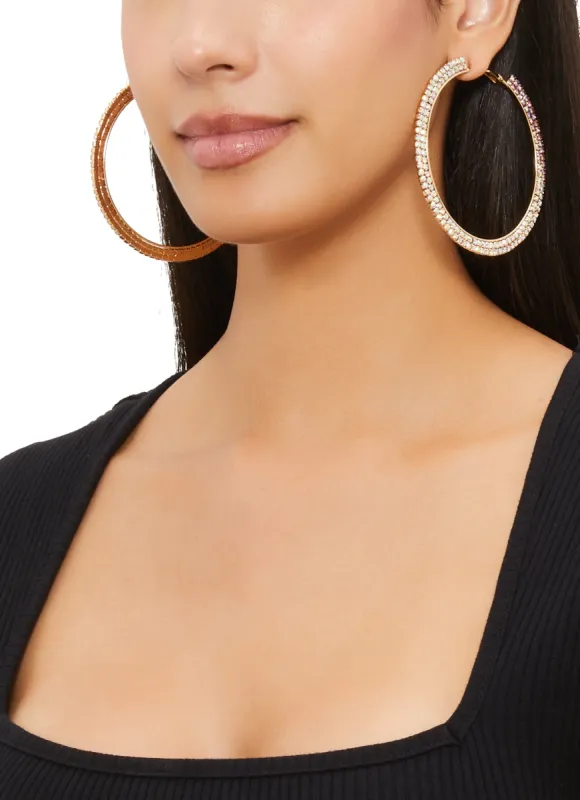 Cubic Zirconia Hoop Earrings sold by Rainbow