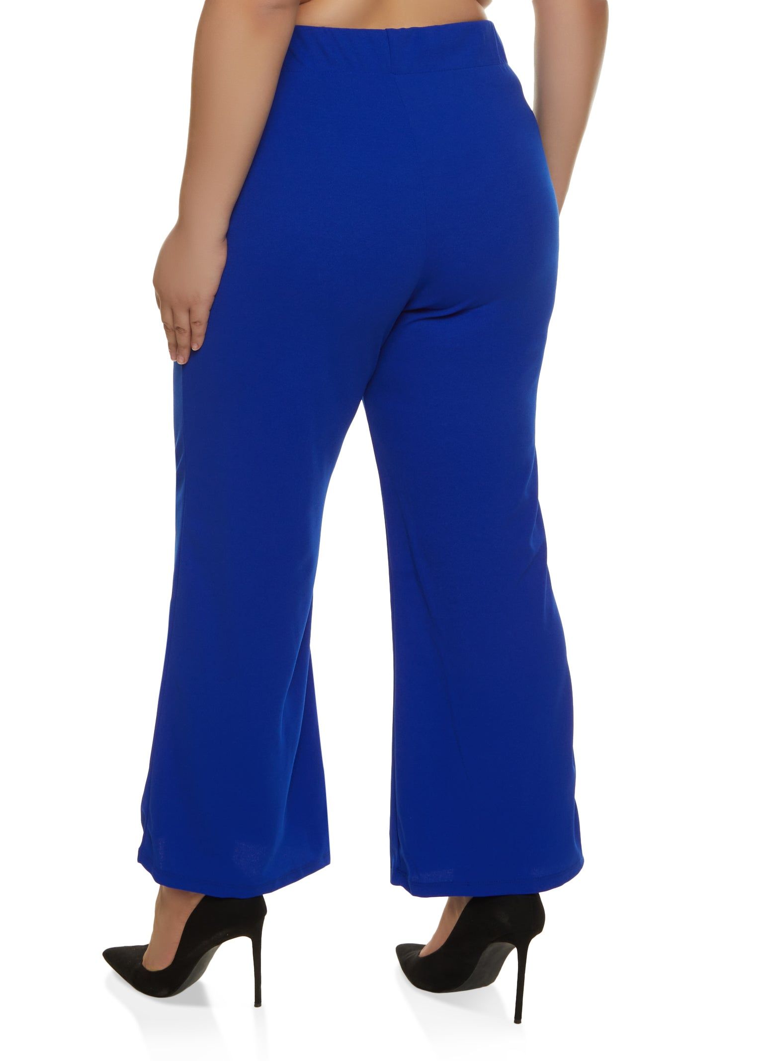 Plus Size Crepe Knit Pintuck Wide Leg Pants sold by Rainbow product image thumbnail 2