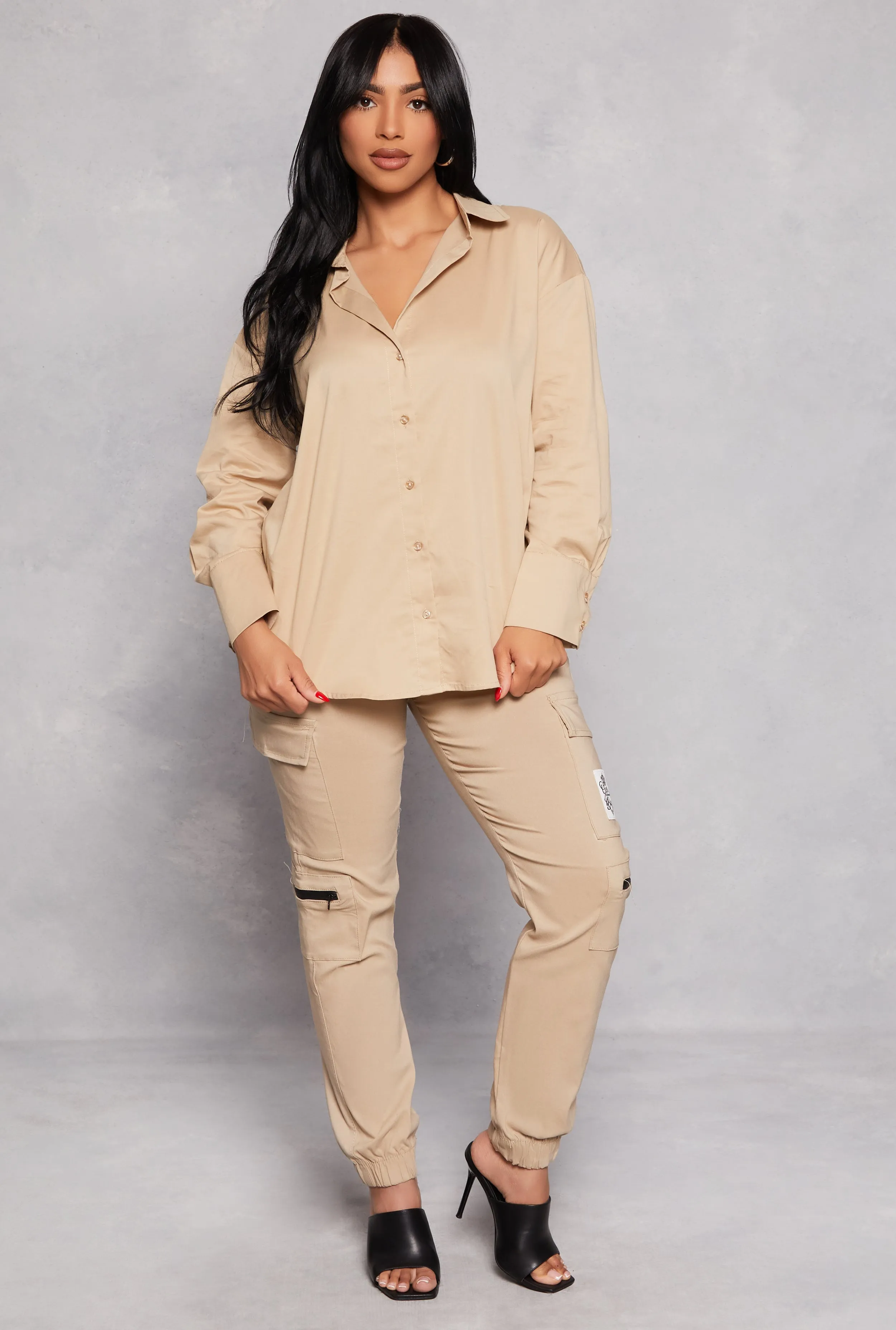 Button Front Long Sleeve Tunic Shirt sold by Rainbow product image thumbnail 2