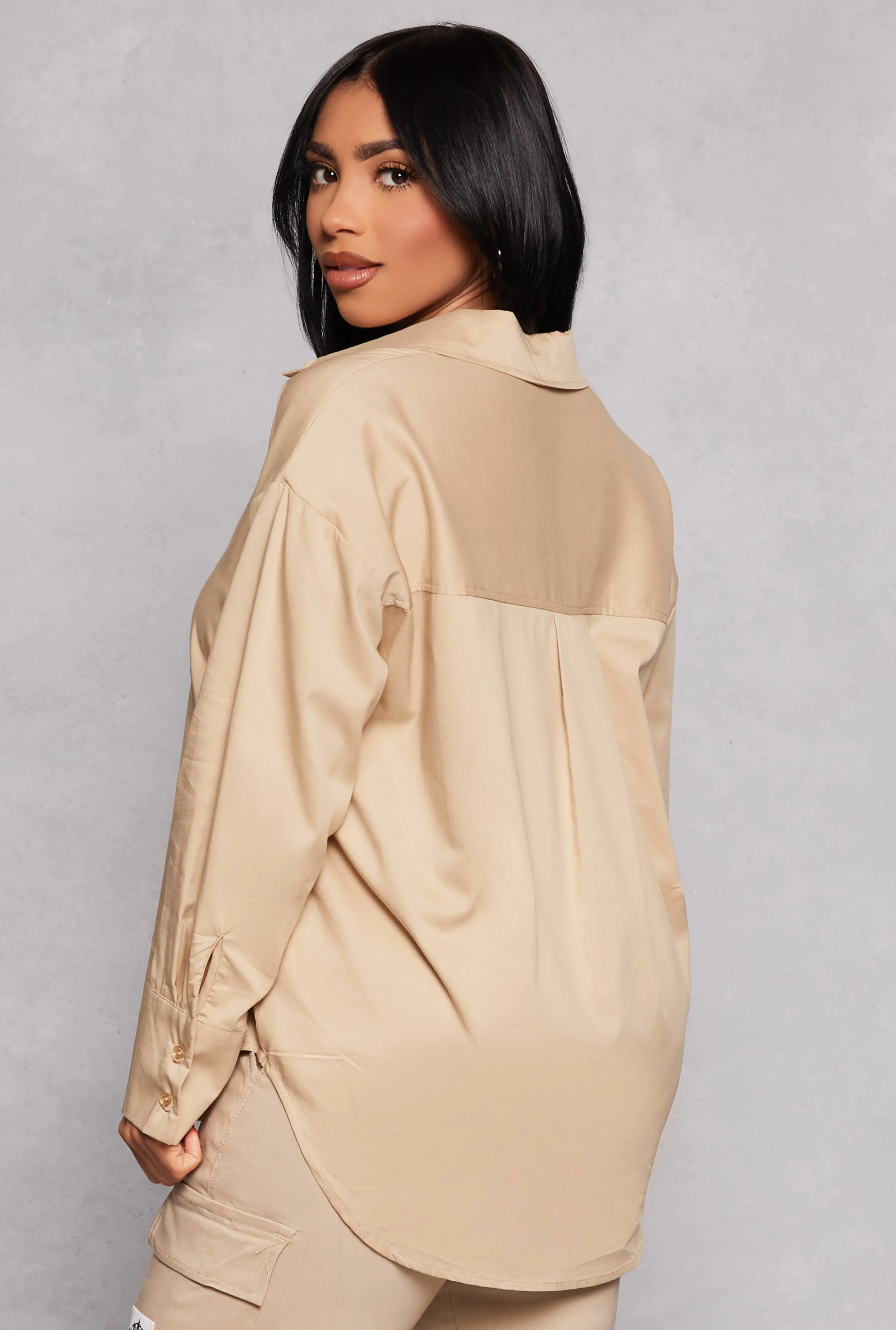 Button Front Long Sleeve Tunic Shirt sold by Rainbow product image thumbnail 3