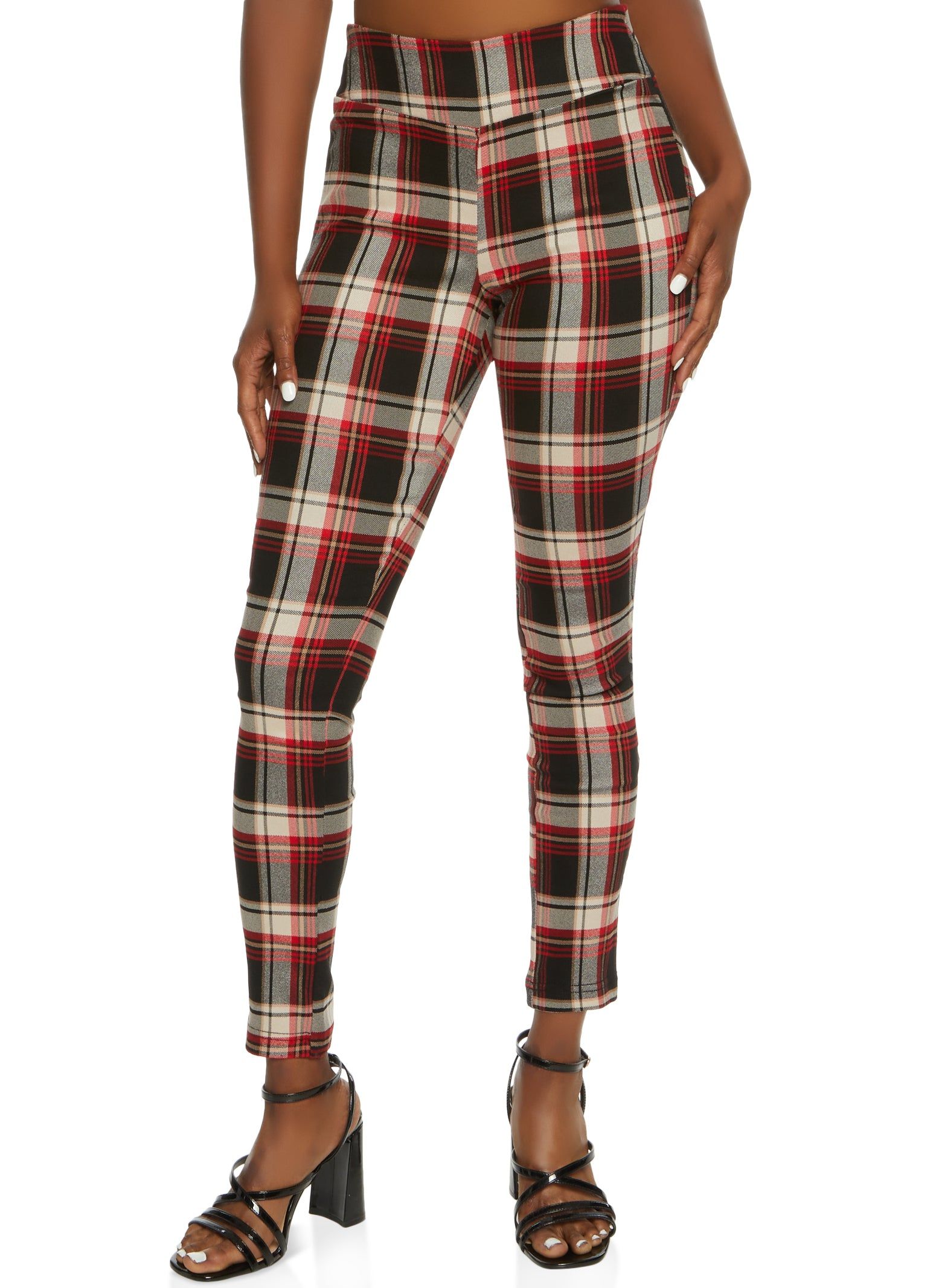 Plaid Hyper Stretch High Waist Pants sold by Rainbow