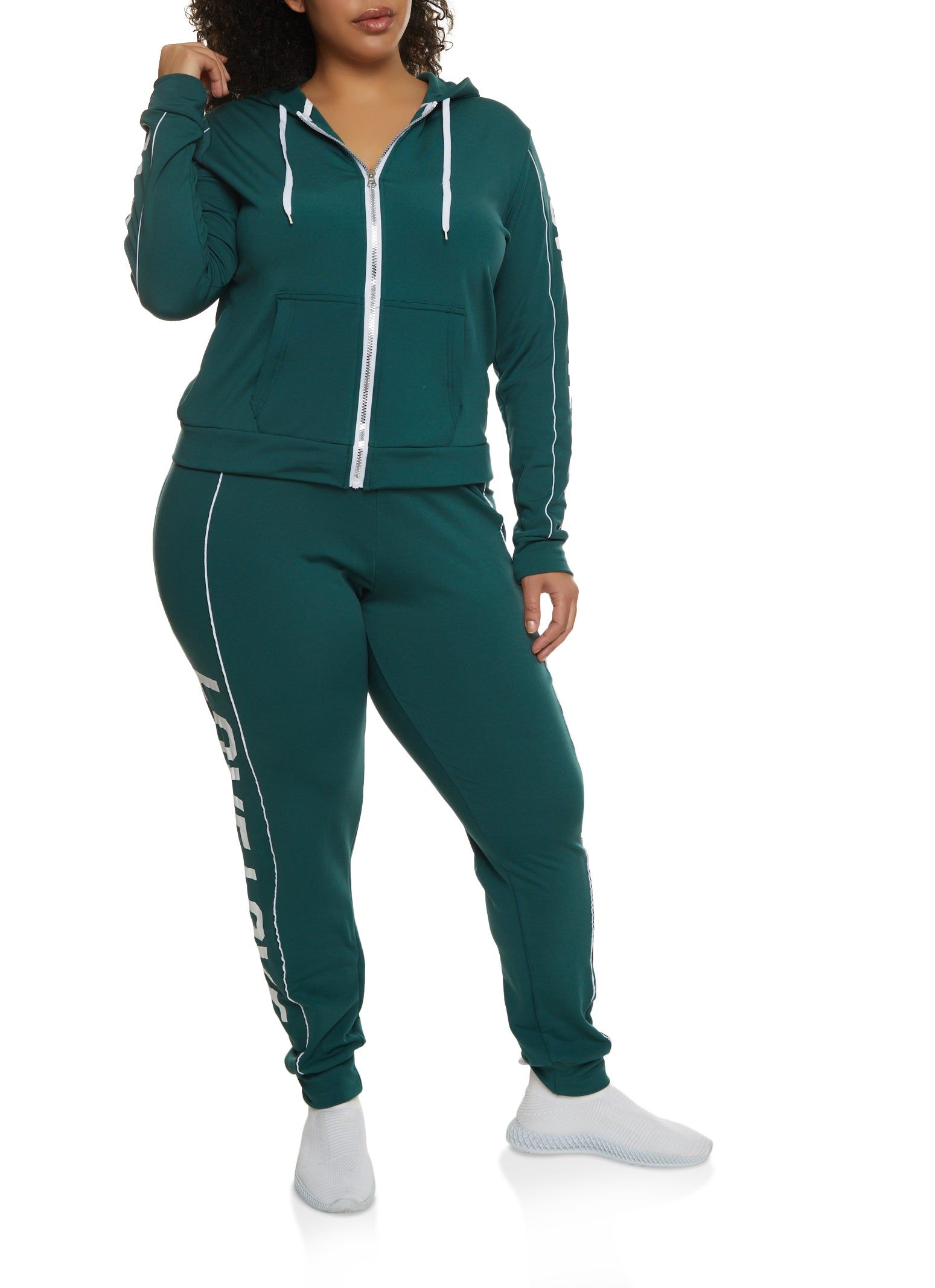 Plus Size Love Side Graphic Zip Front Hoodie sold by Rainbow product image thumbnail 2