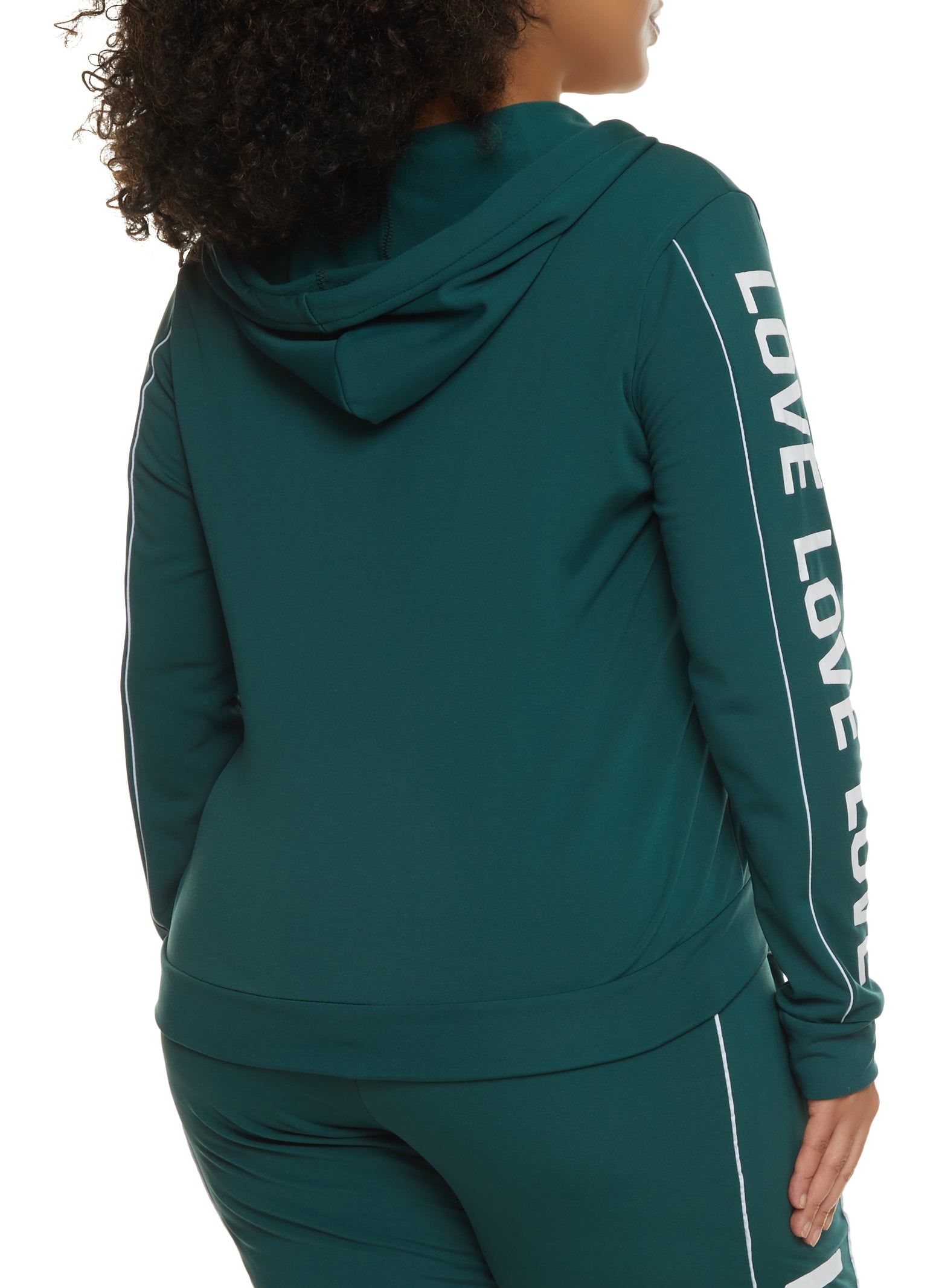 Plus Size Love Side Graphic Zip Front Hoodie sold by Rainbow product image thumbnail 3