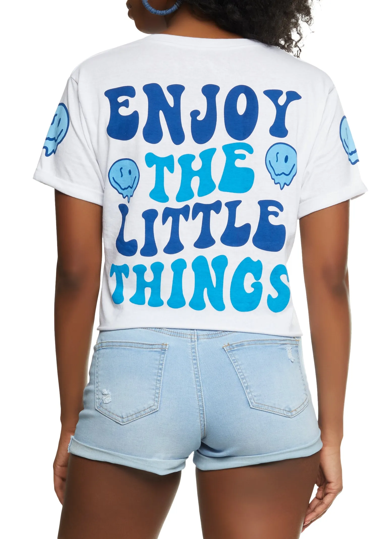 Smiley Enjoy The Little Things Cropped Tee sold by Rainbow product image thumbnail 2