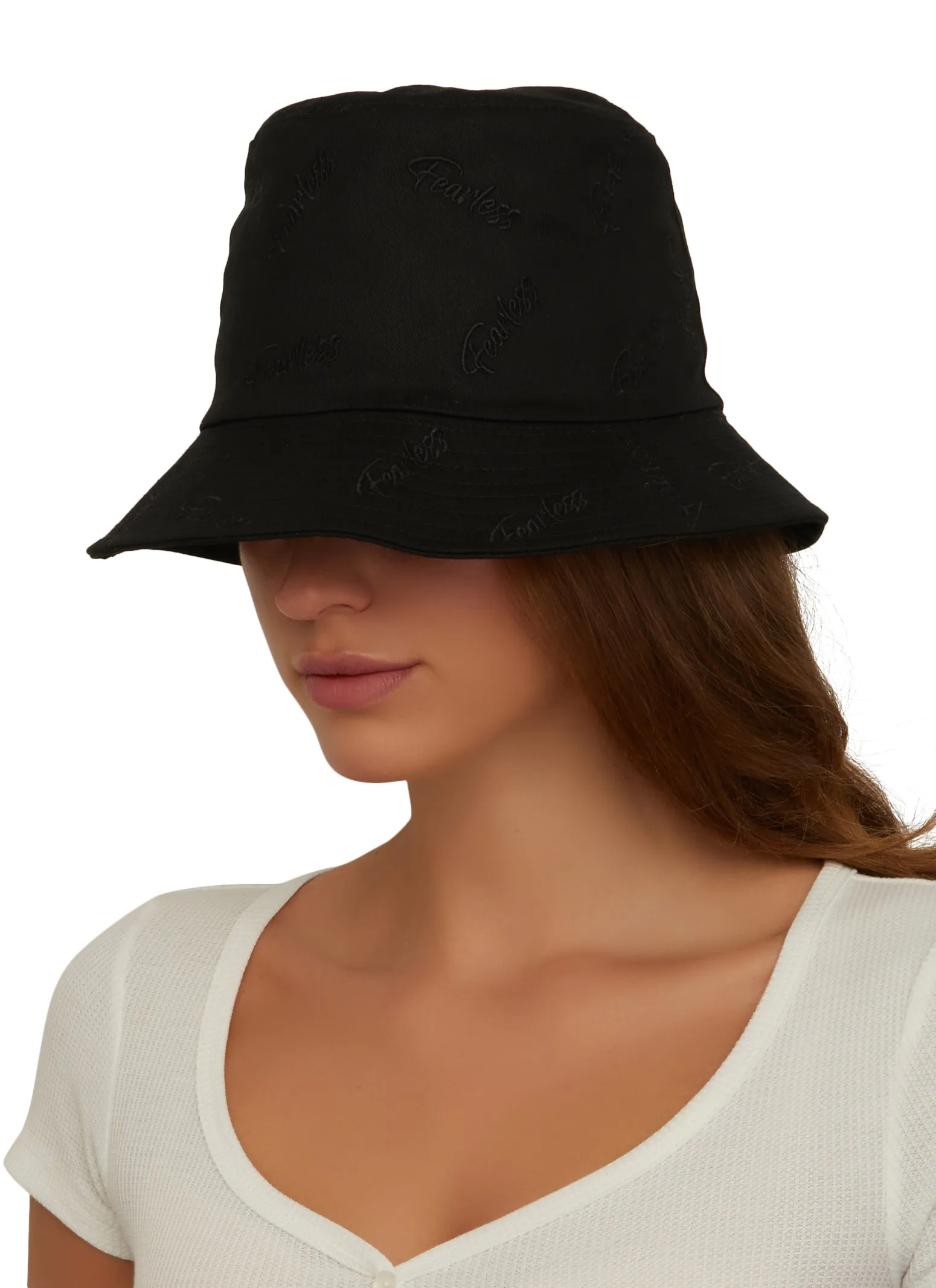 Fearless Embroidered Bucket Hat sold by Rainbow