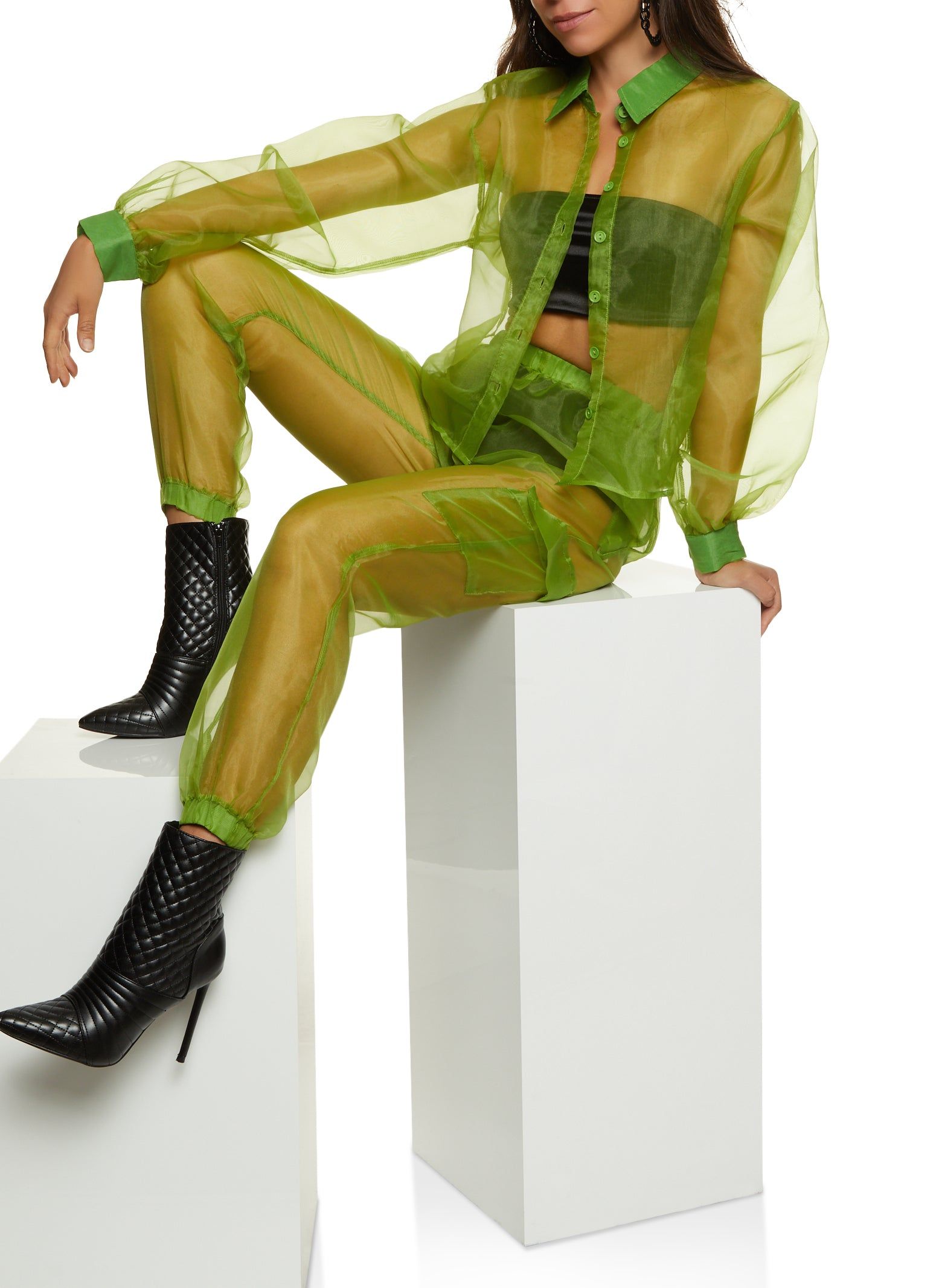 Organza Button Down Shirt sold by Rainbow product image thumbnail 2