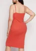 Plus Size Ribbed V Neck Cami Dress sold by Rainbow