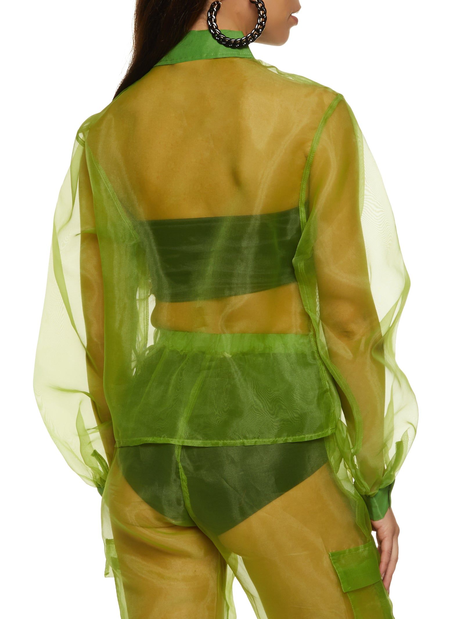 Organza Button Down Shirt sold by Rainbow product image thumbnail 3